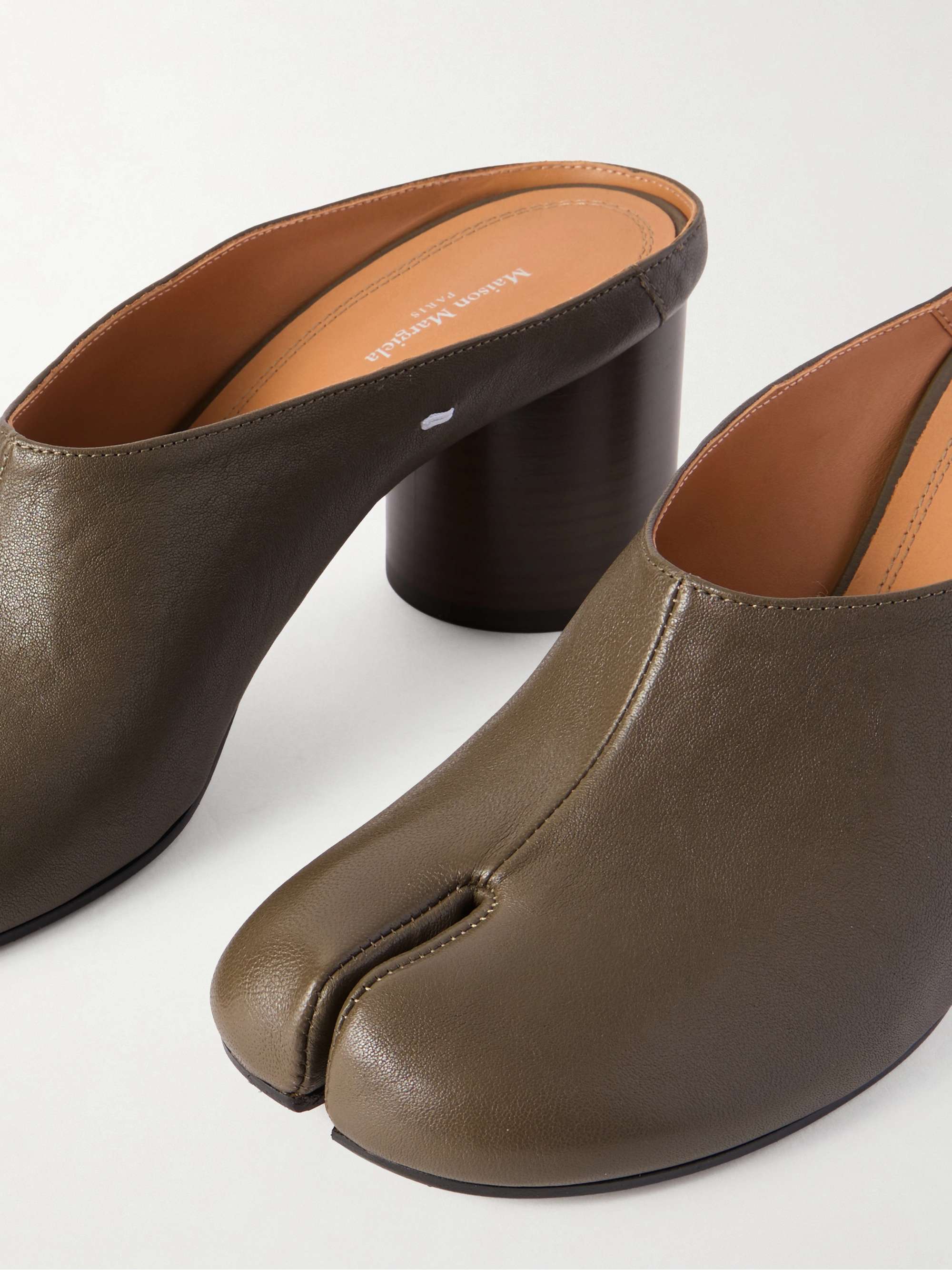 MAISON MARGIELA Tabi split-toe leather mules | NET-A-PORTER