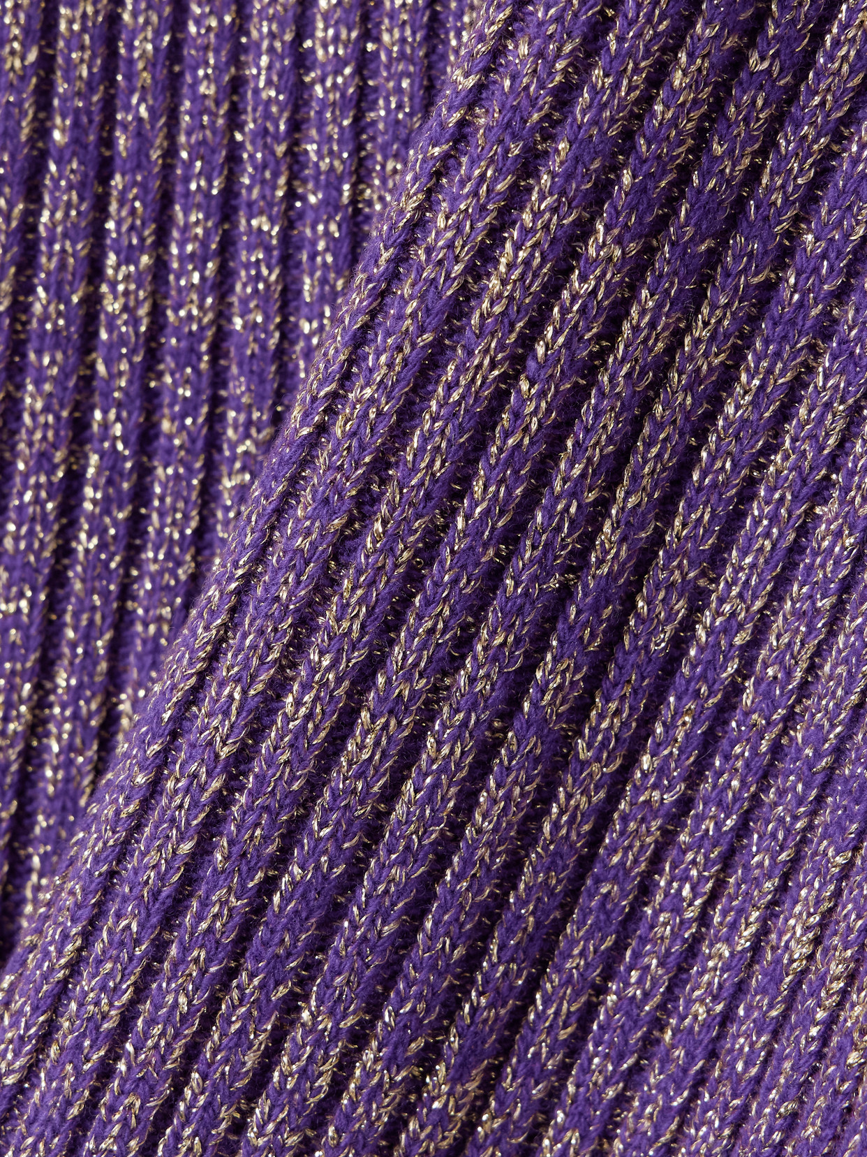 Garavani - Color-Block Metallic Ribbed Wool-Blend Sweater