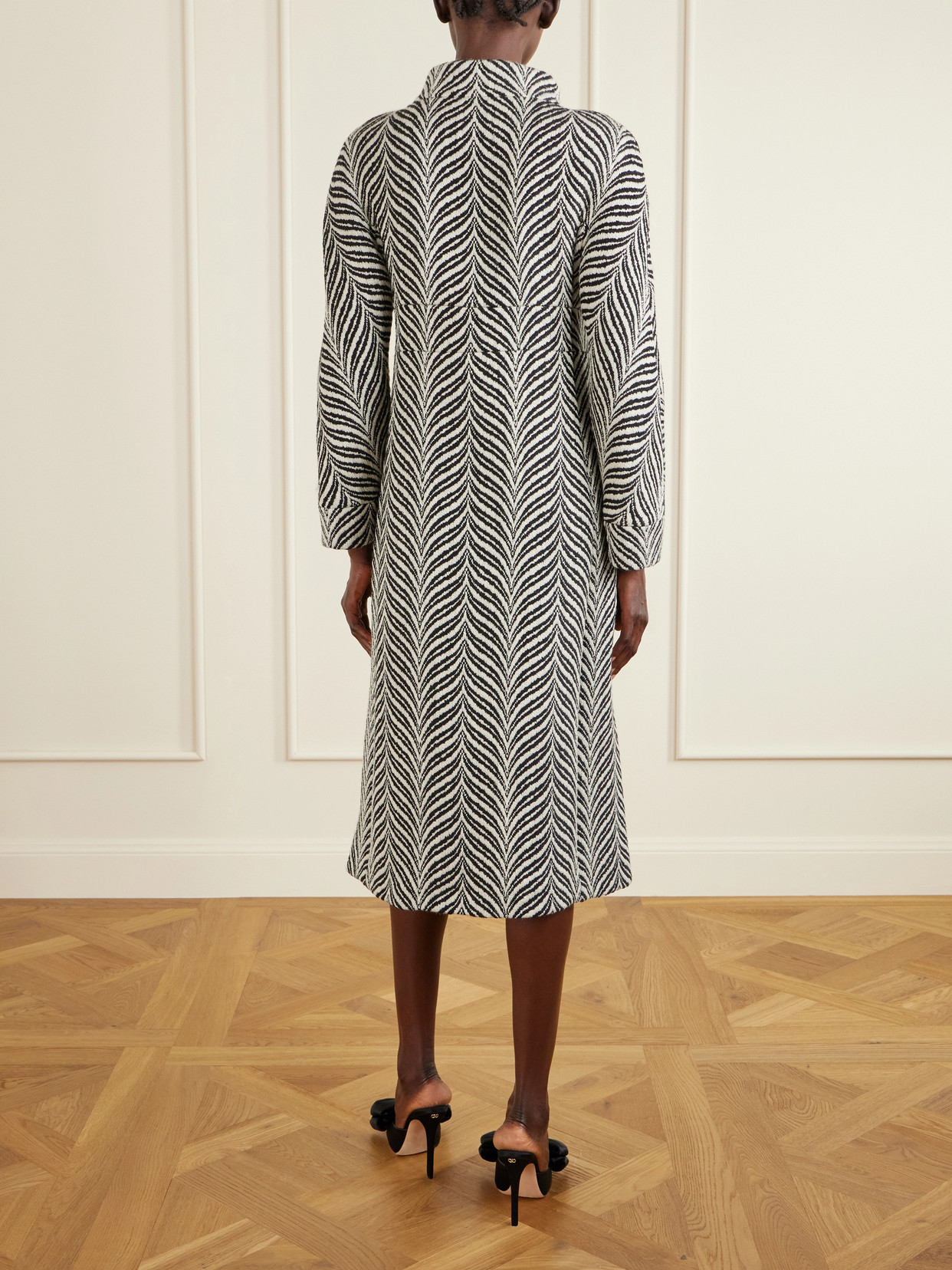 Garavani - Double-Breasted Belted Wool-Blend Jacquard Coat