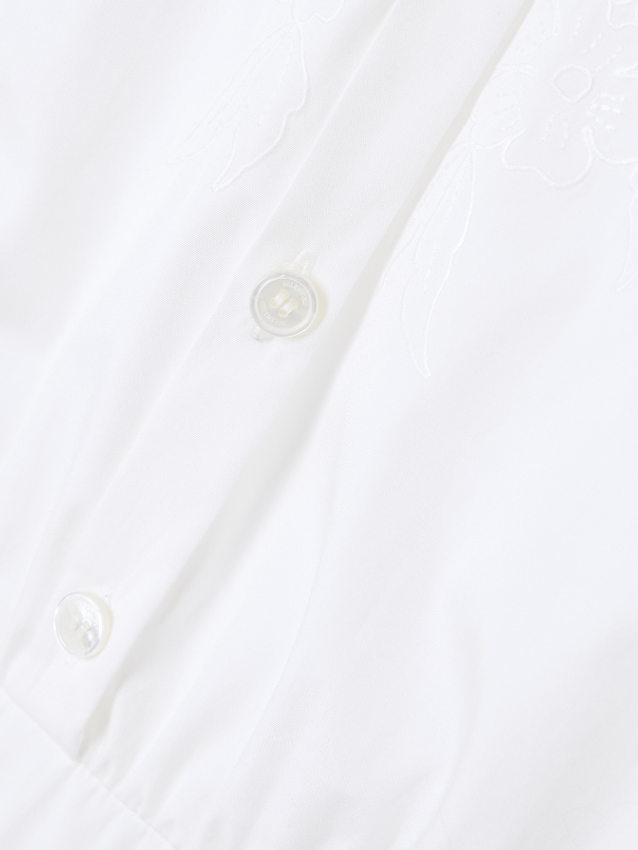 Valentino Broderie Anglaise-trimmed Cotton-poplin Midi Dress In White