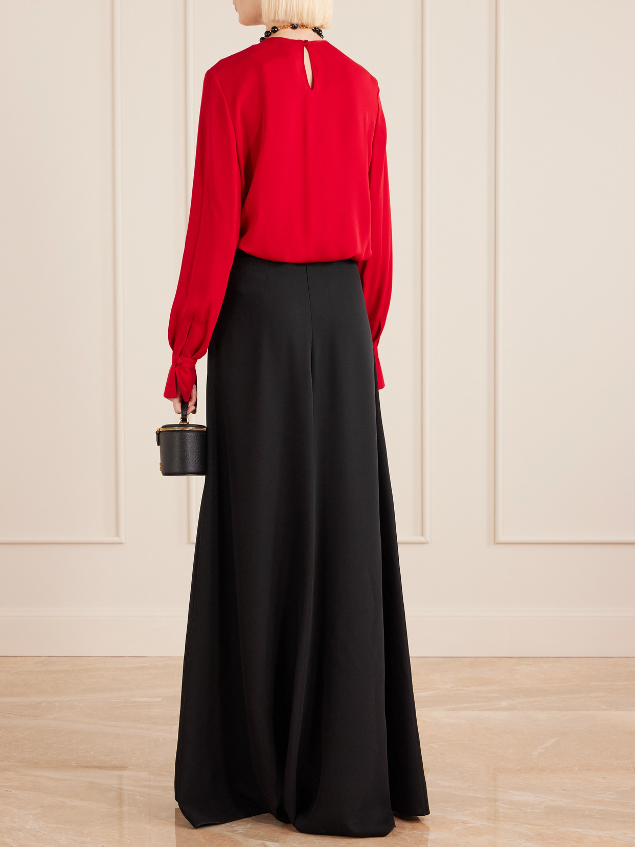 Valentino Silk-cady Maxi Skirt In Black