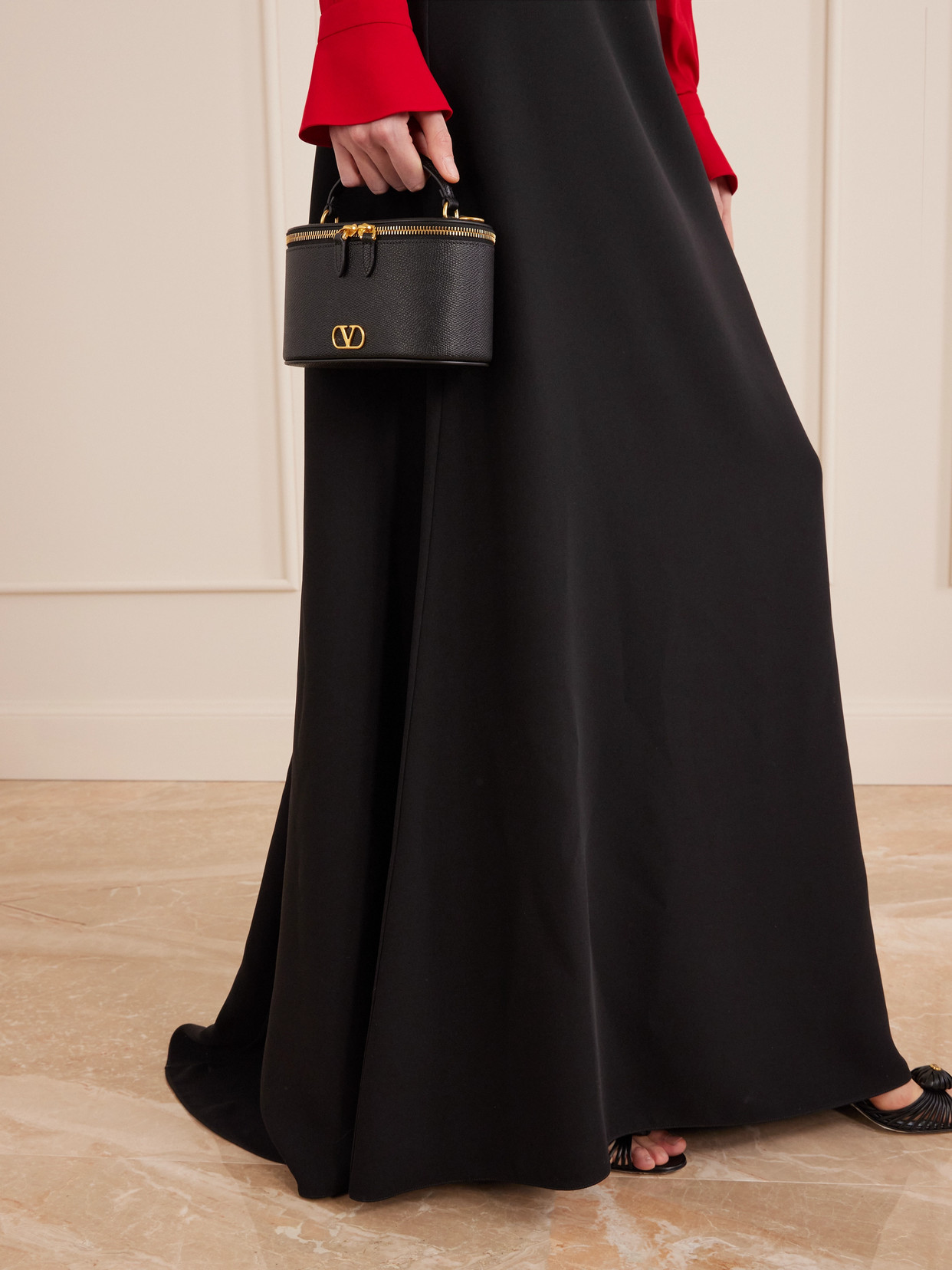 Valentino Silk-cady Maxi Skirt In Black
