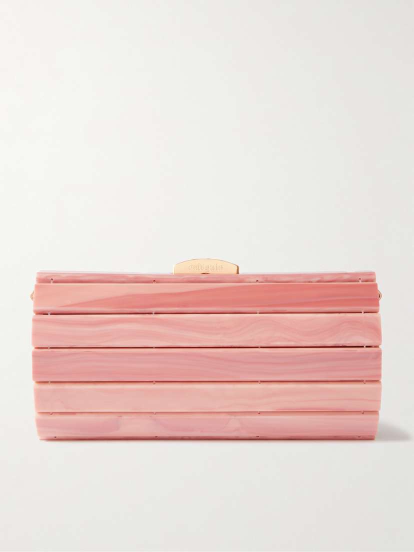 Cult Gaia Rolie Polie Mini Marbled Acrylic Clutch