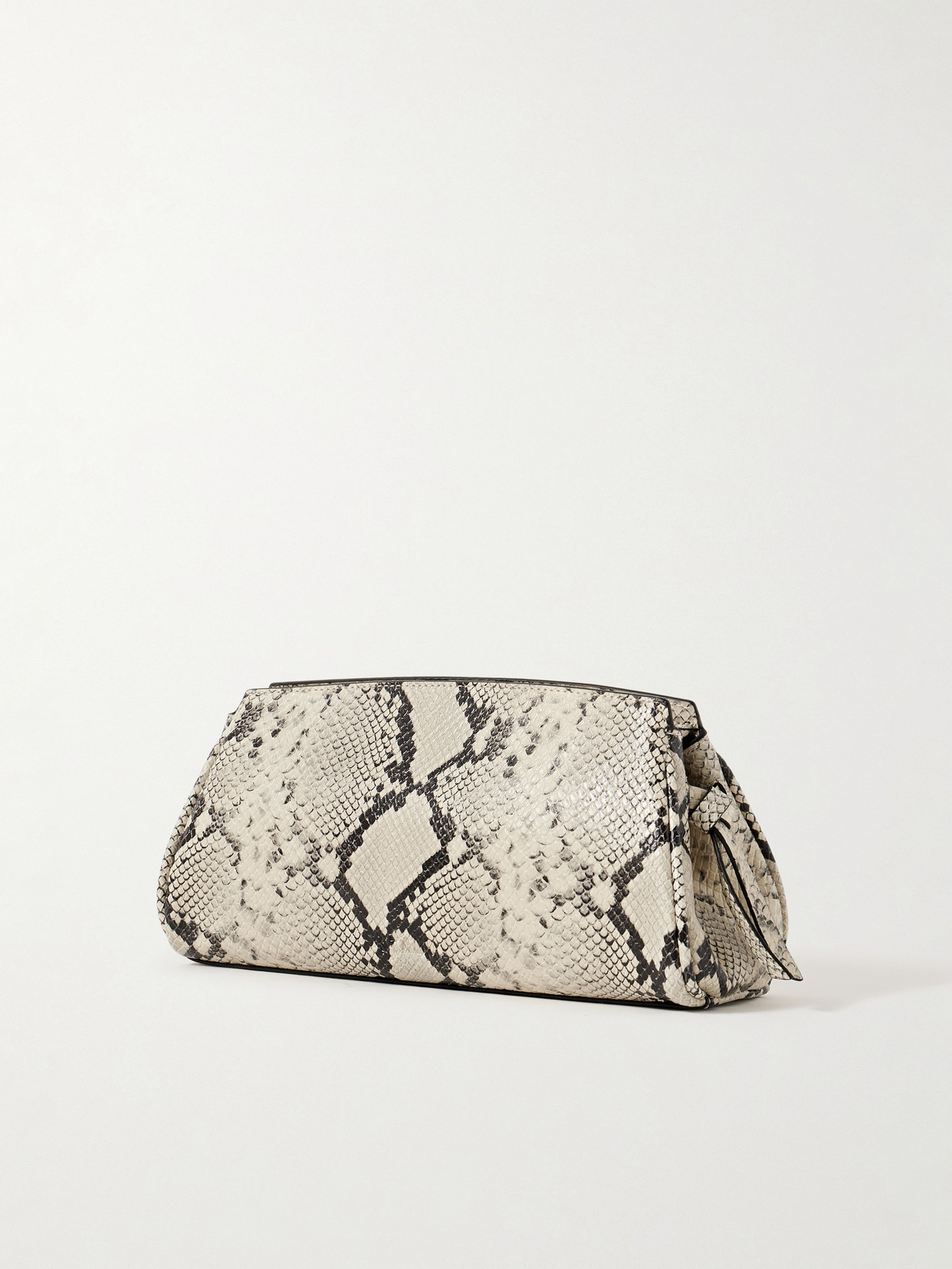 Staud Maude Snake-effect Leather Clutch In Multi