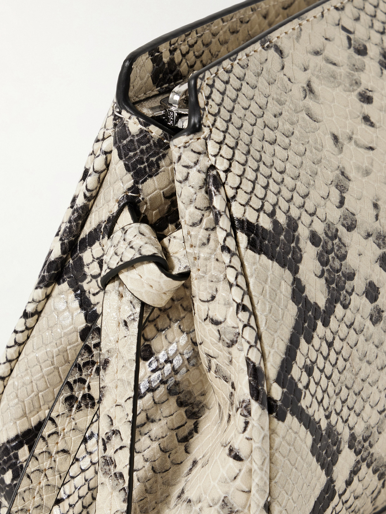 Staud Maude Snake-effect Leather Clutch In Multi
