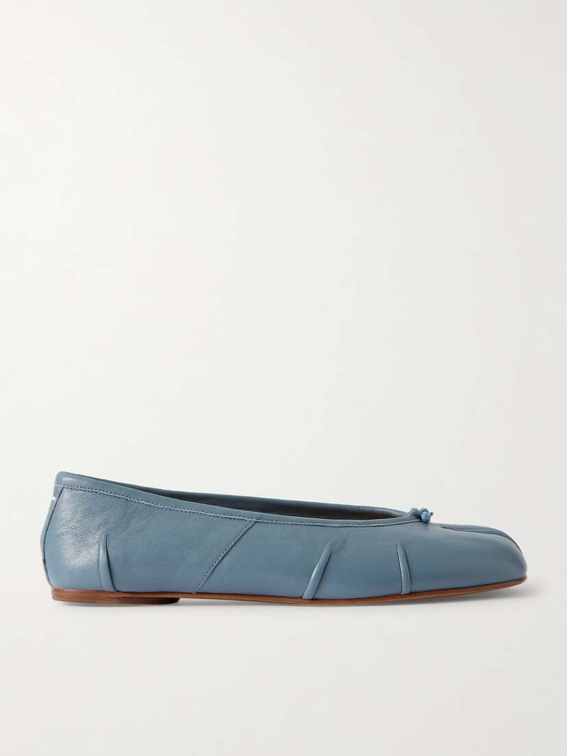 Maison Margiela Tabi Split-toe Textured Leather Ballet Flats