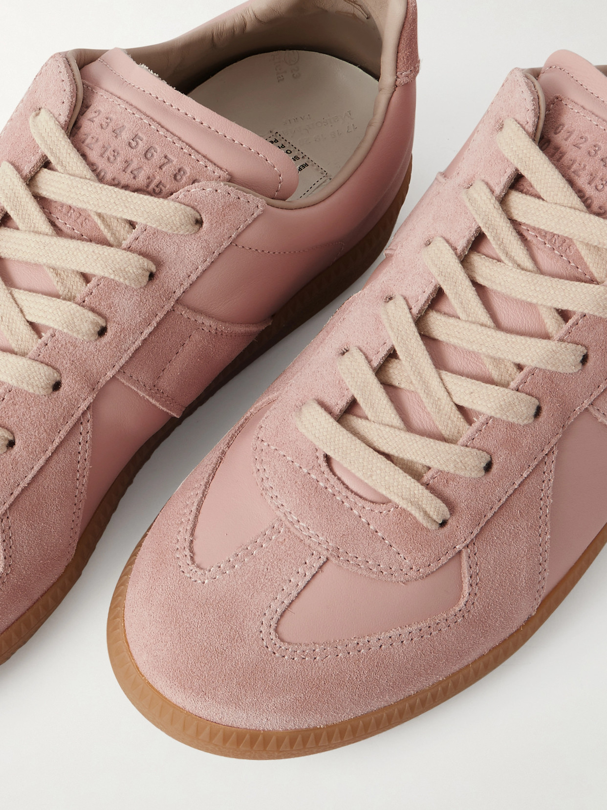 Maison Margiela Replica Suede And Leather Sneakers In Animal Print