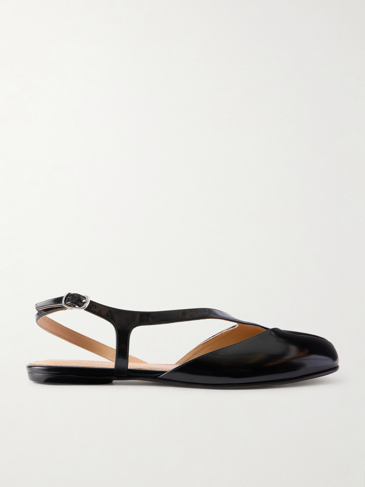 Maison Margiela Tabi Flat Slingback With Distinctive Split-toe Design In Gray