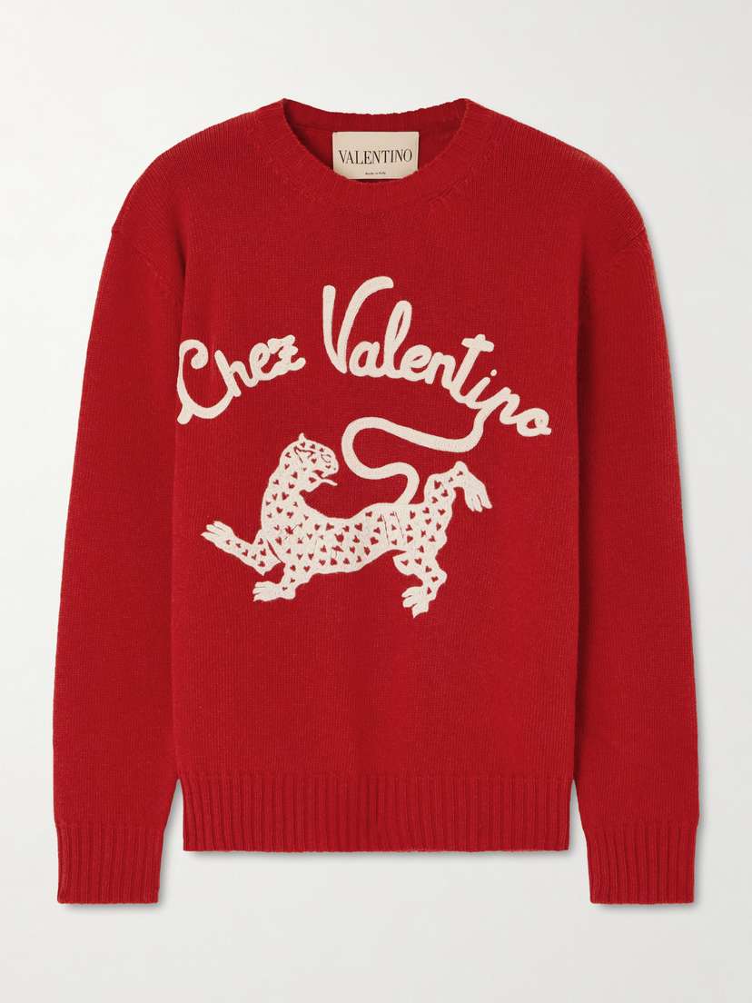Valentino Garavani Embroidered Wool Sweater