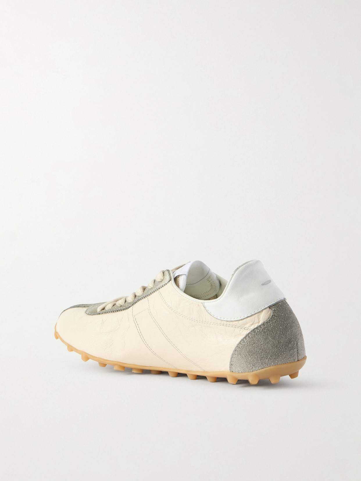 Maison Margiela Sprinters Beige Sneaker With Insert Design And Notched Sole In Leather Woman In Multi