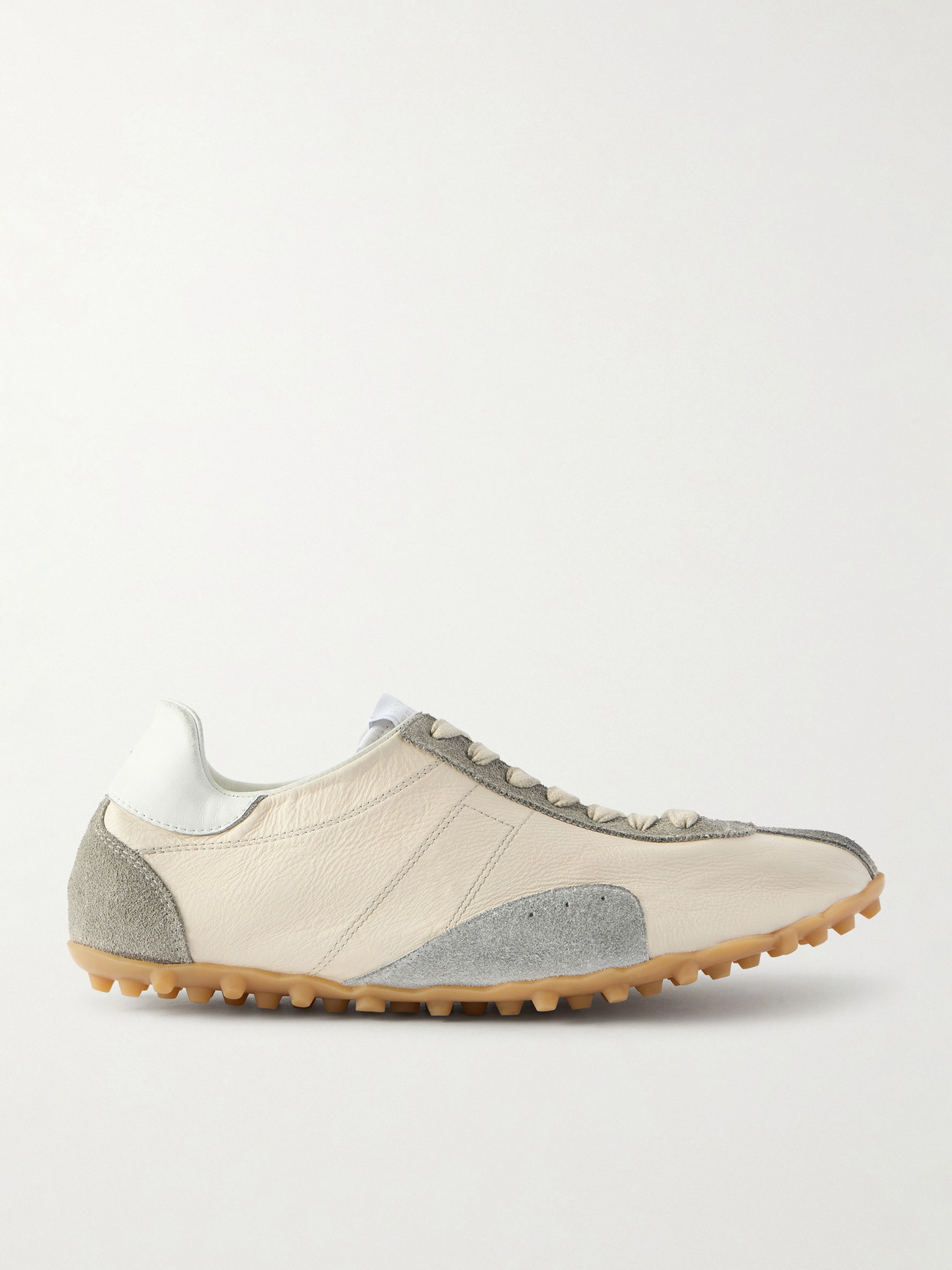 Maison Margiela Sprinters Beige Sneaker With Insert Design And Notched Sole In Leather Woman In Multi