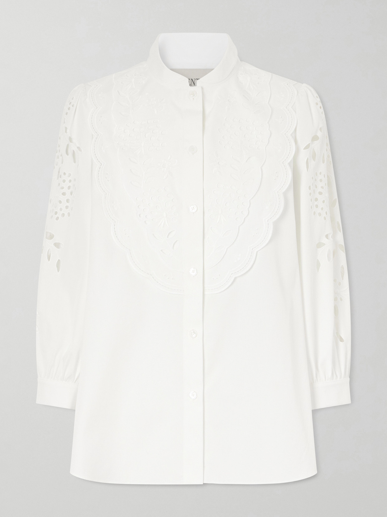 Valentino Broderie Anglaise Cotton-poplin Shirt In White
