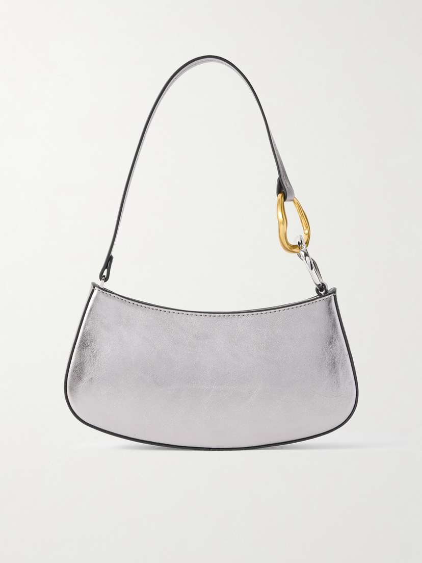 Staud Ollie Metallic Leather Shoulder Bag
