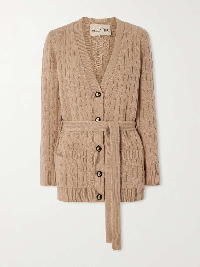 Valentino Garavani Cable-knit Cashmere Cardigan
