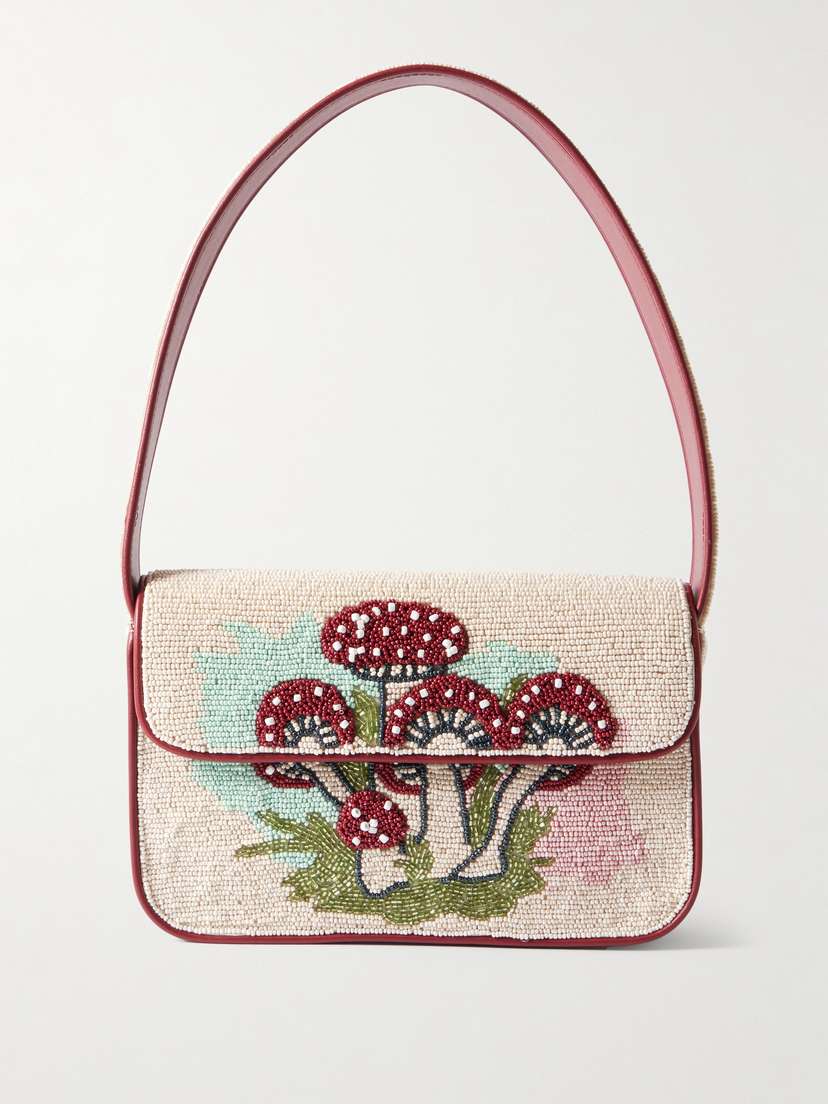 Staud Tommy Bead-embellished Satin Shoulder Bag