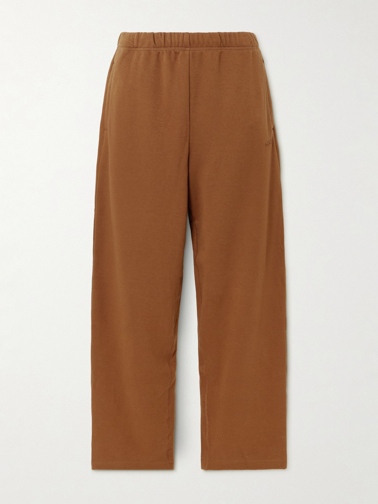 Skims Classic Cotton-blend Jersey Straight-leg Pants In Brown
