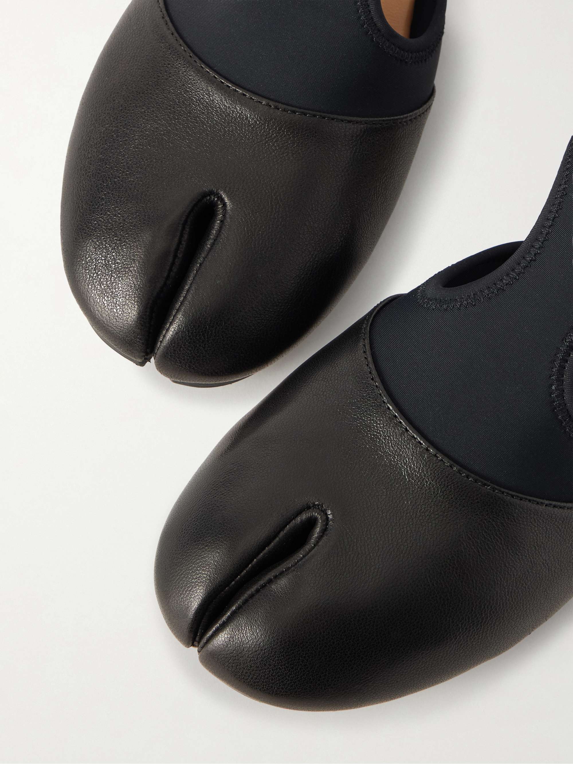 Maison Margiela ｜Tabi MAISON MARGIELA Tabi Jazz stretch-knit trimmed leather brogues