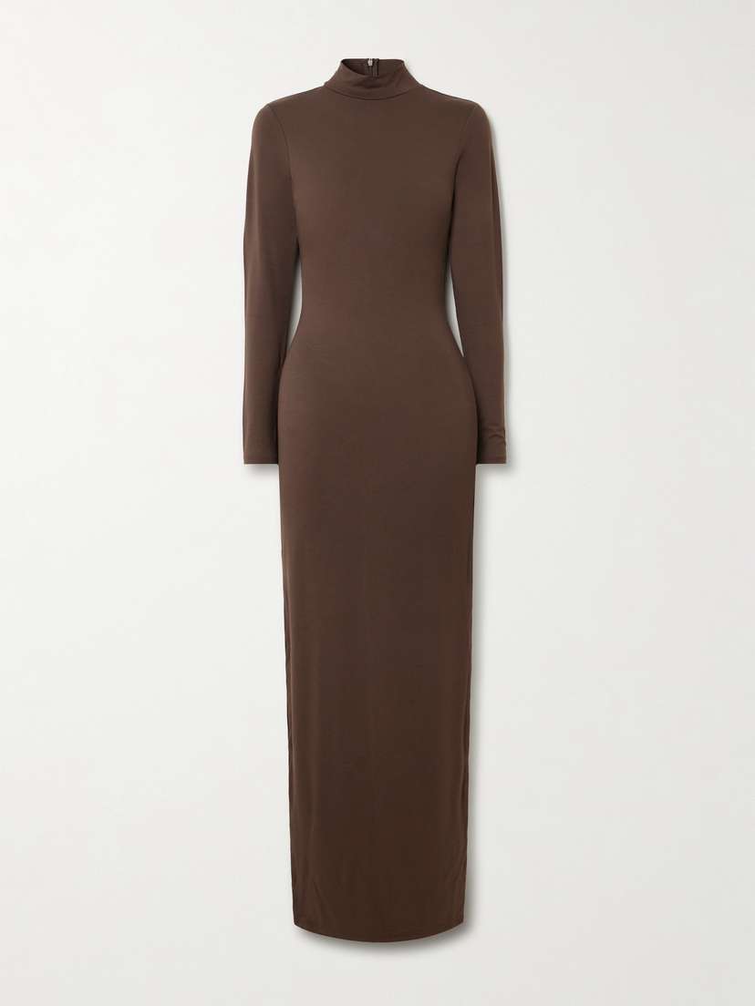 Skims mooth Layers Turtleneck Long Dress - Espresso