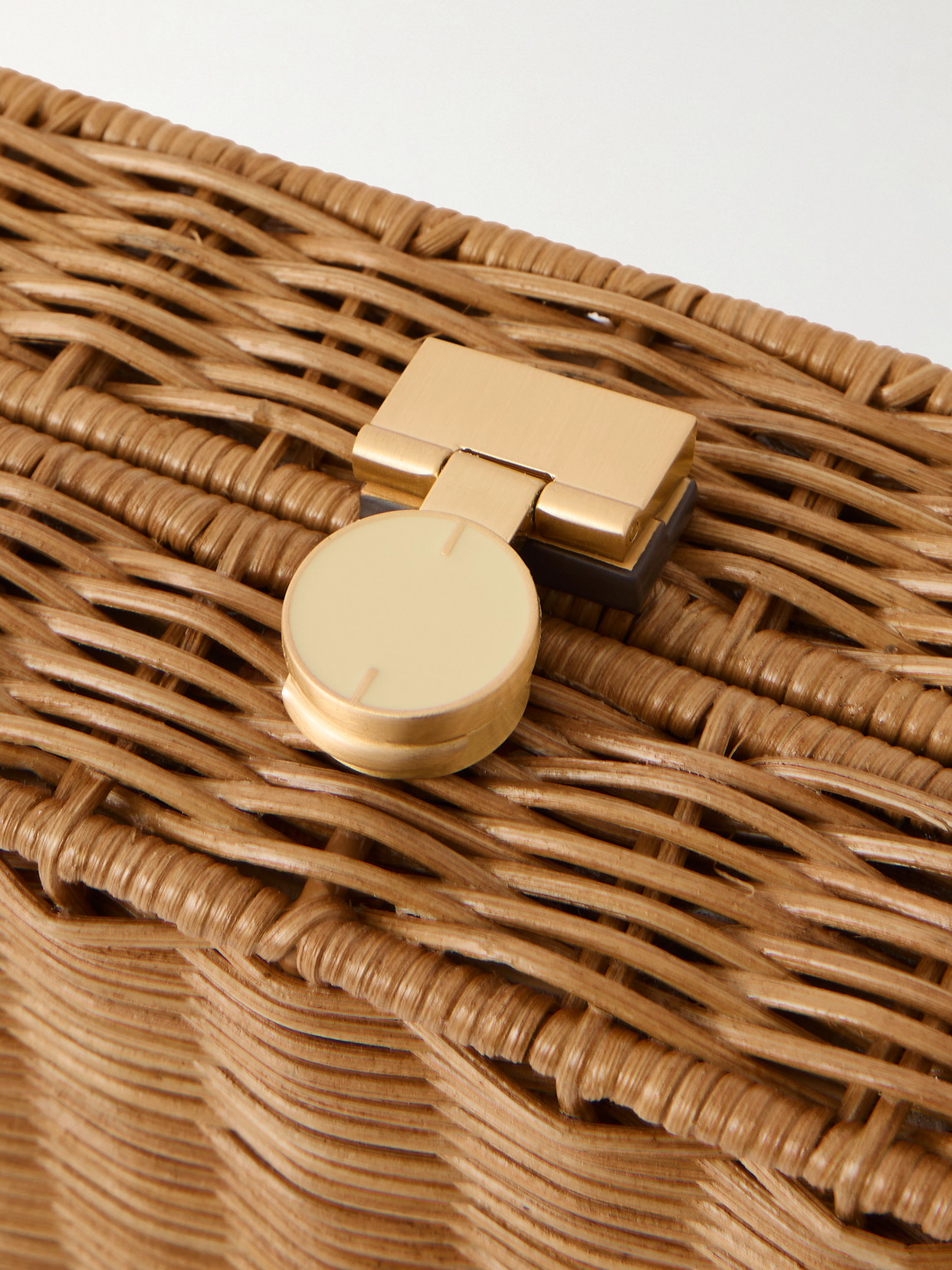 Cult Gaia Backgammon Rattan Shoulder Bag In Brown