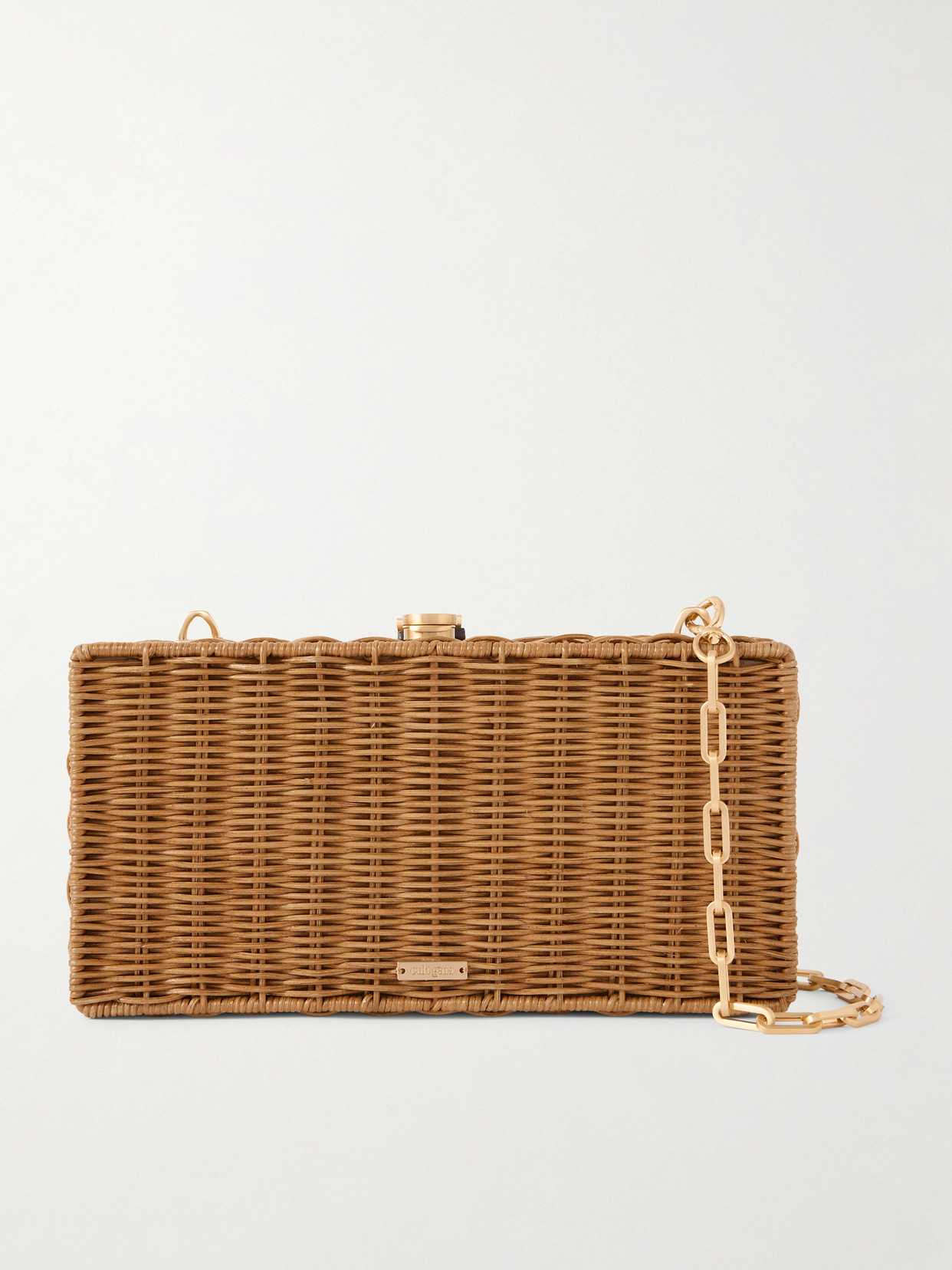 Cult Gaia Backgammon Rattan Shoulder Bag In Brown