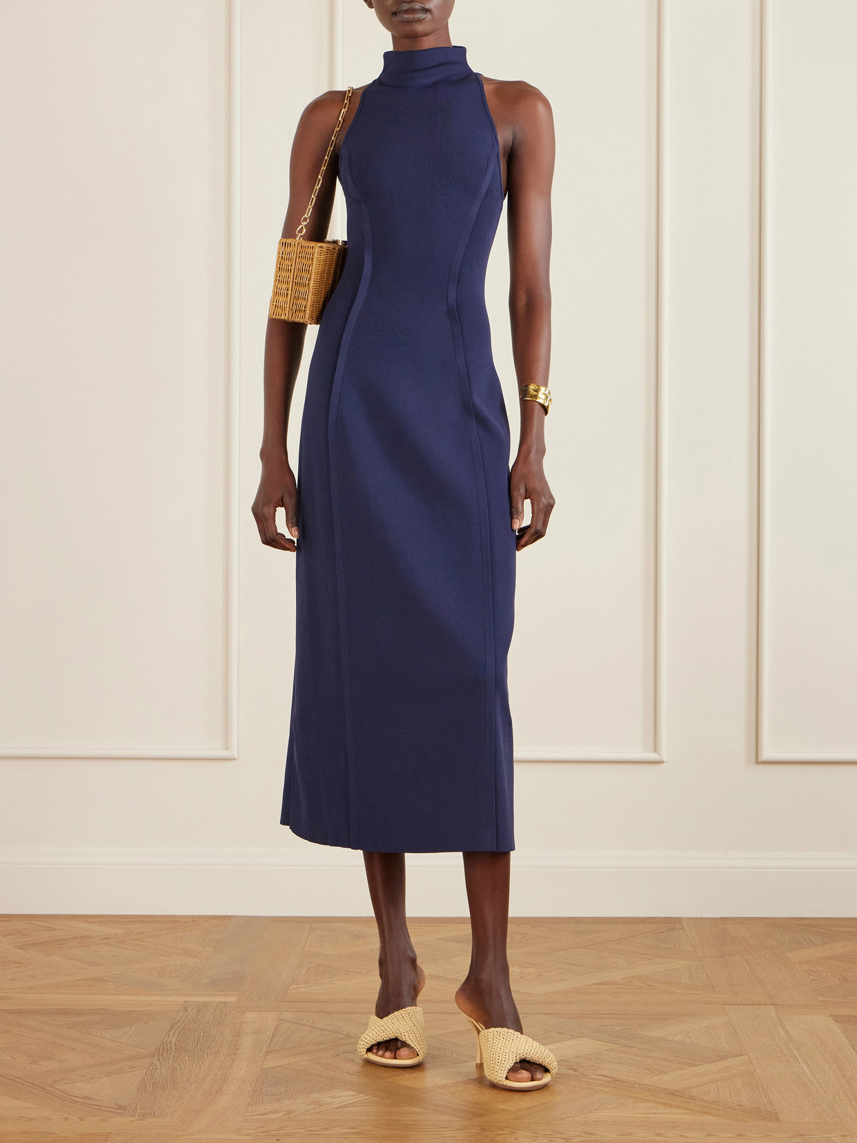 Cult Gaia Backgammon Rattan Shoulder Bag In Brown