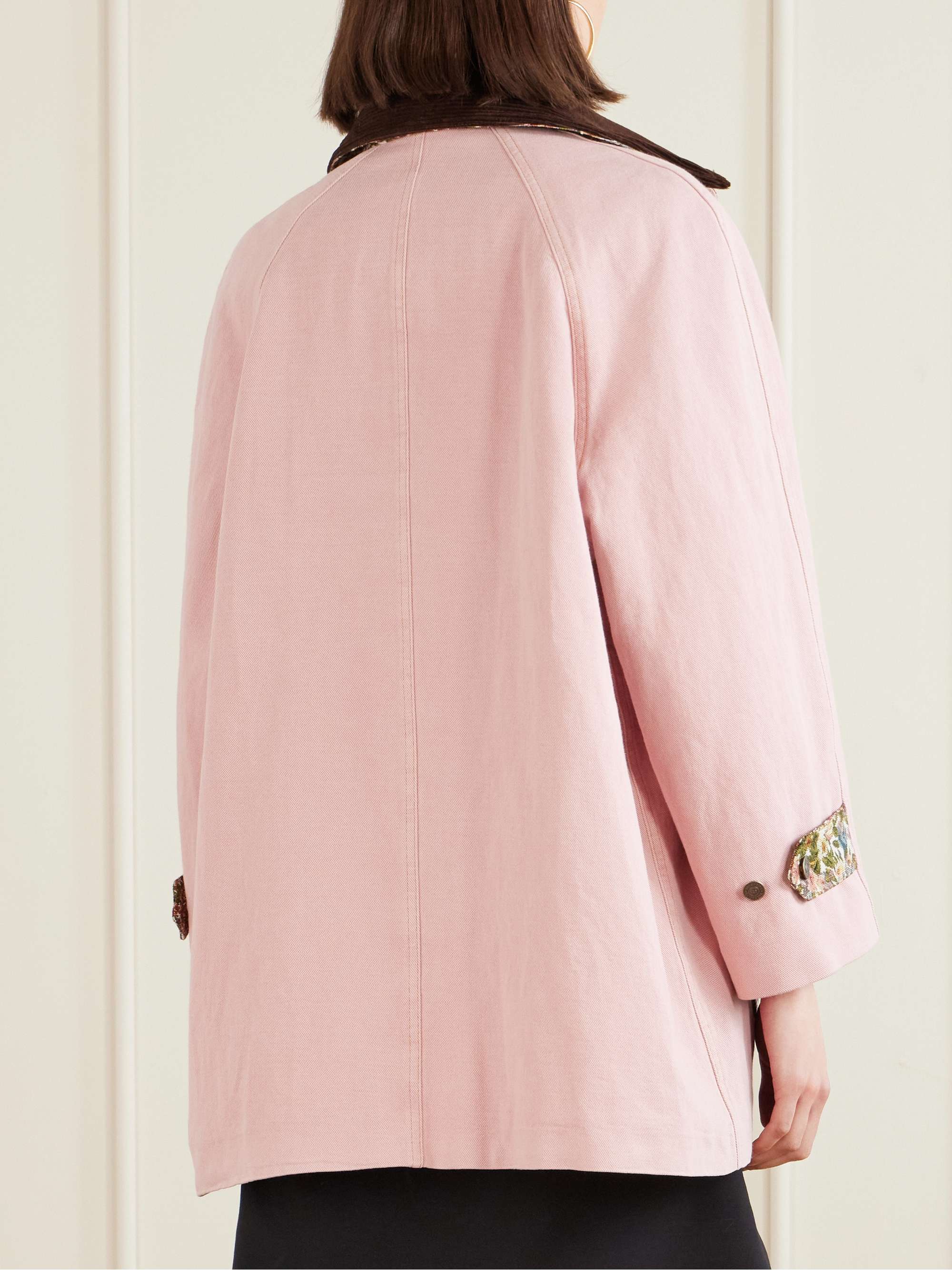 VALENTINO GARAVANI Corduroy-trimmed cotton and linen-blend jacket