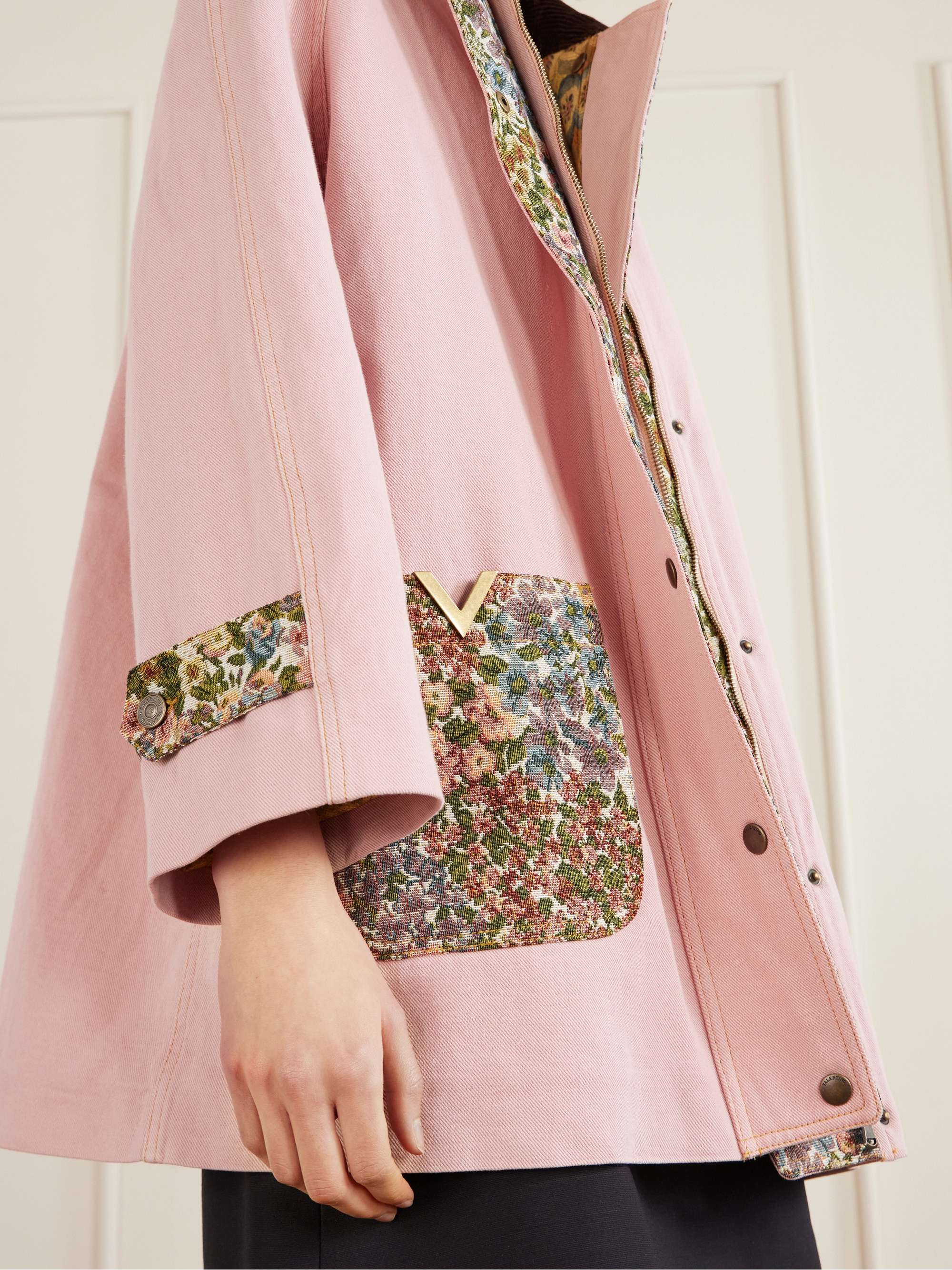 VALENTINO GARAVANI Corduroy-trimmed cotton and linen-blend jacket