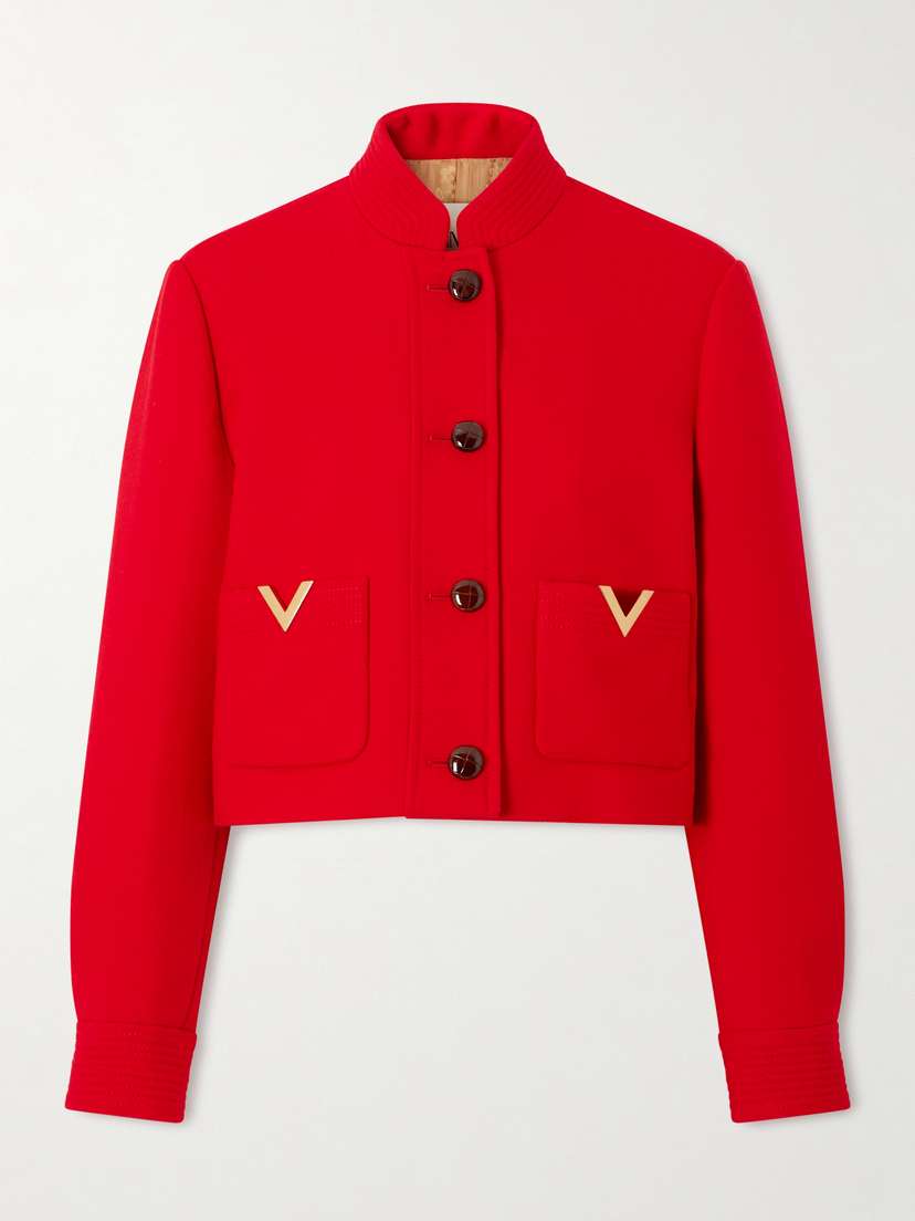Valentino Garavani Embellished Wool And Silk-blend Drill Jacket