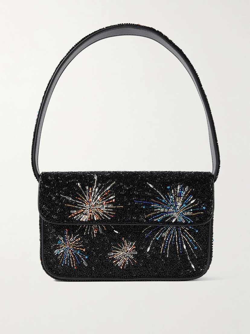 Staud Tommy Bead-embellished Satin Shoulder Bag