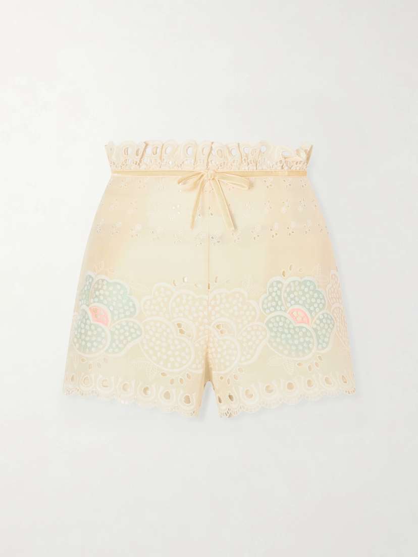 Valentino Garavani — Bow-detailed broderie anglaise cotton shorts