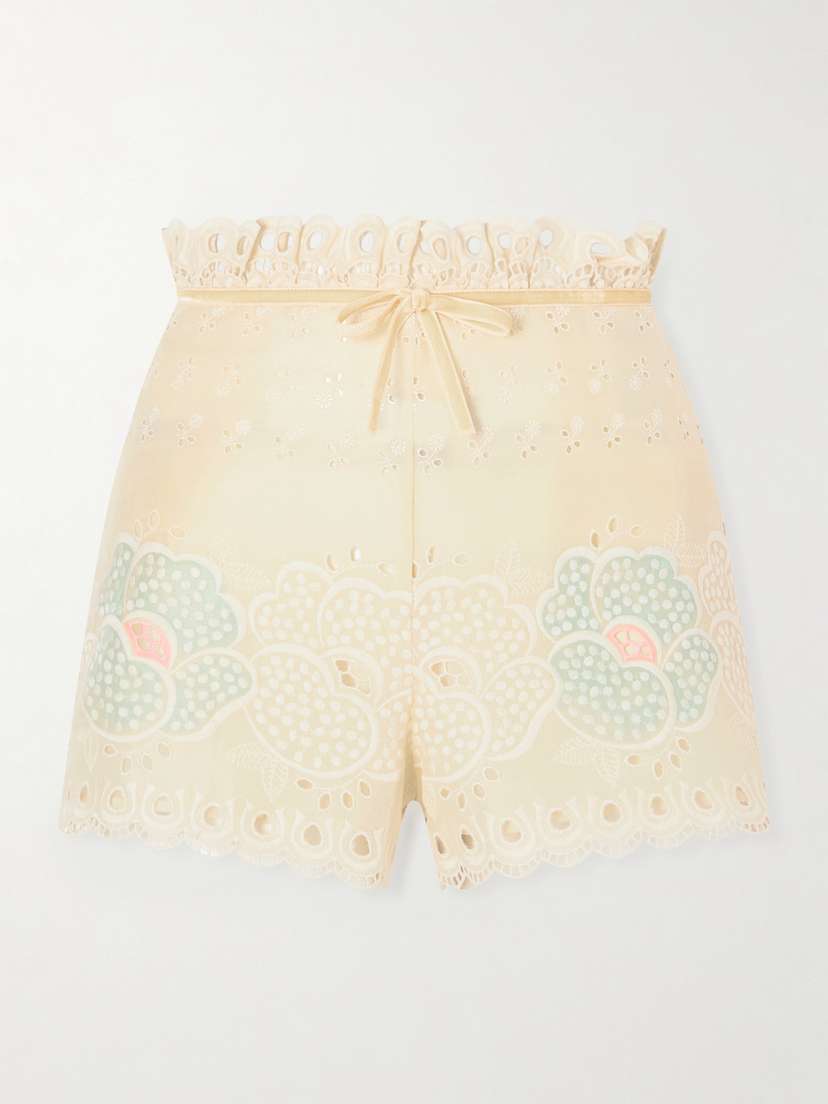 Valentino Garavani Bow-detailed Broderie Anglaise Cotton Shorts
