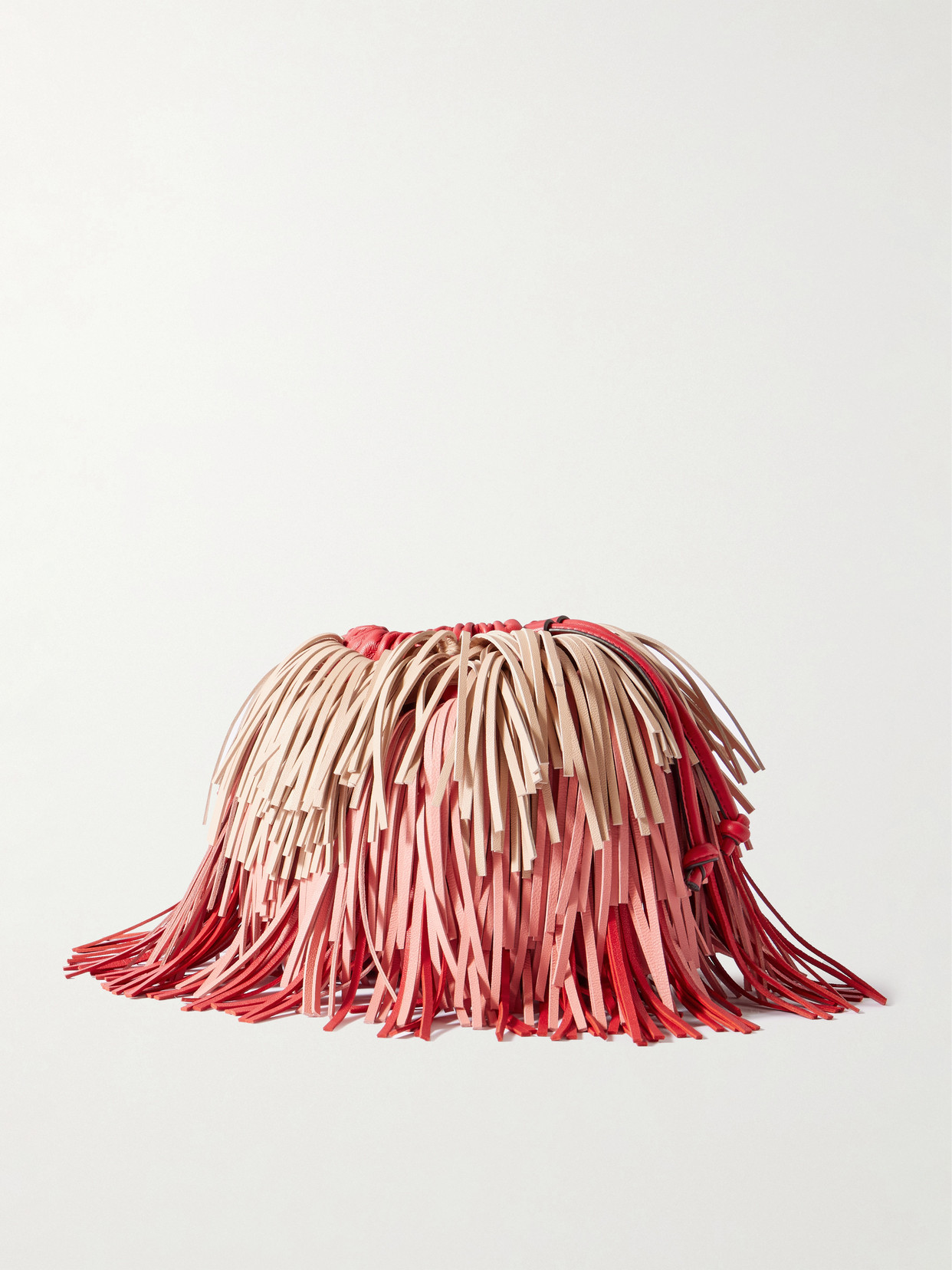 Zimmermann Fringed Leather Shoulder Bag In Pink