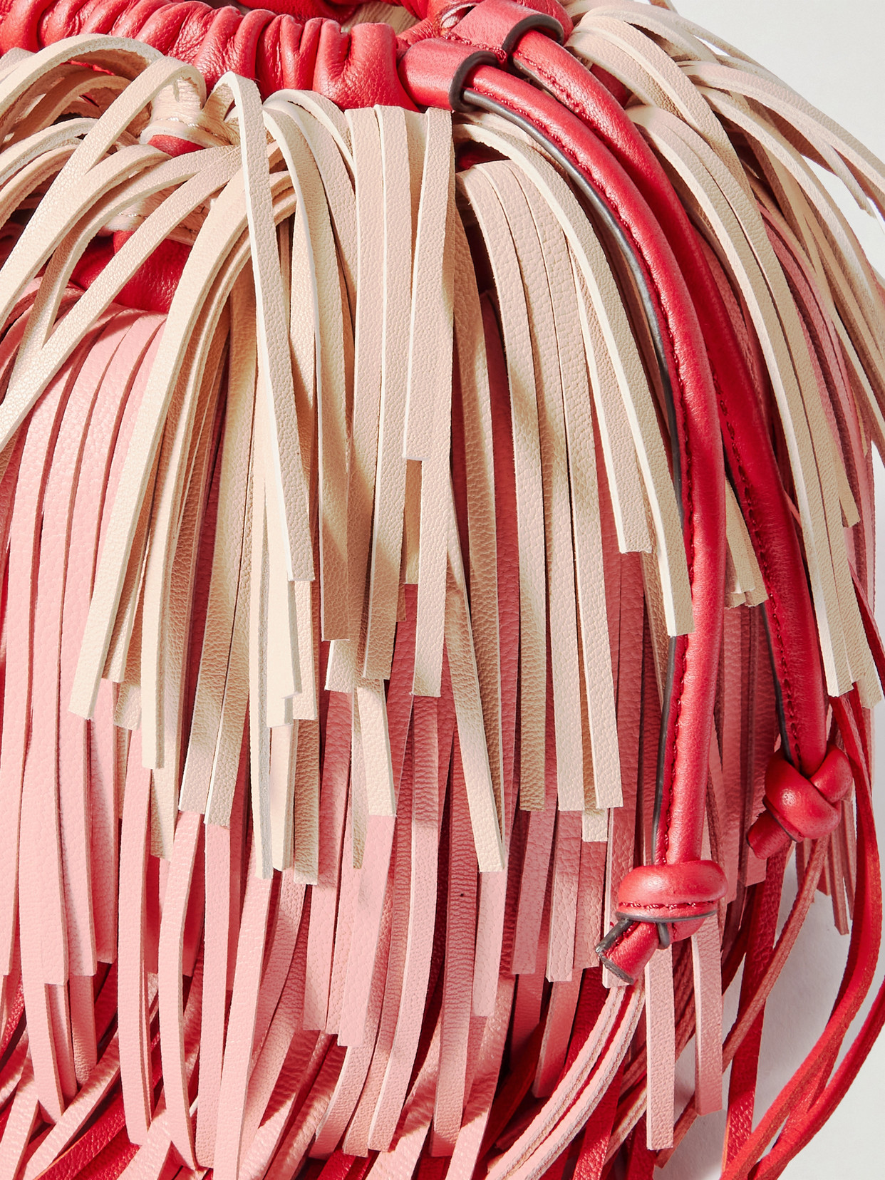 Zimmermann Fringed Leather Shoulder Bag In Pink