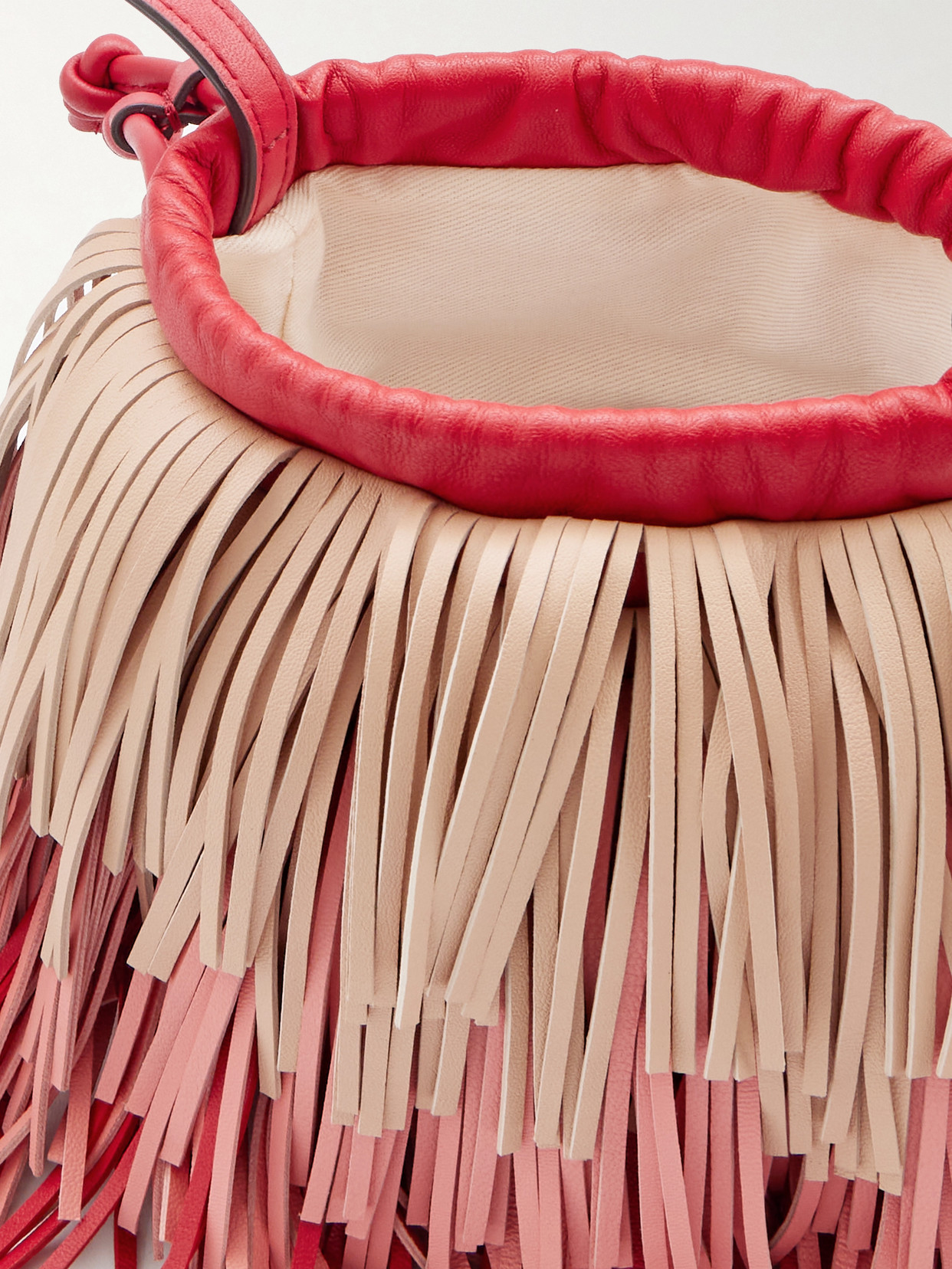 Zimmermann Fringed Leather Shoulder Bag In Pink