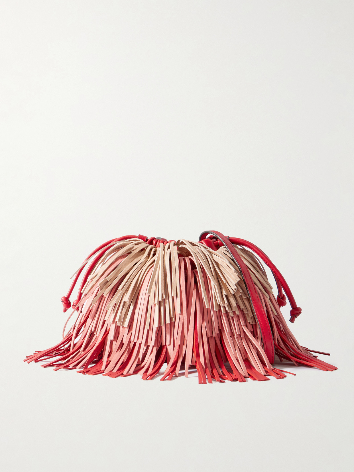 Zimmermann Fringed Leather Shoulder Bag In Pink