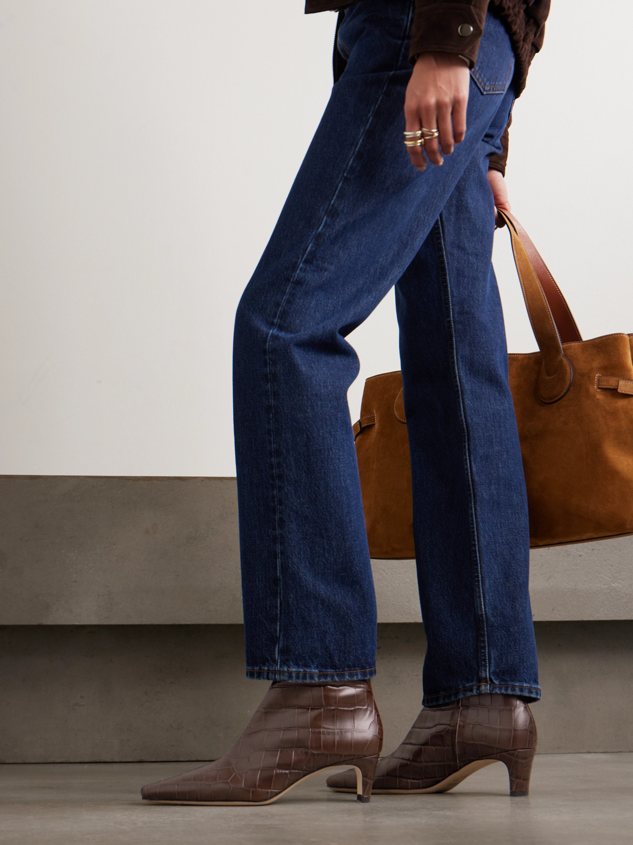 Wally Croc-Effect Ankle Boots