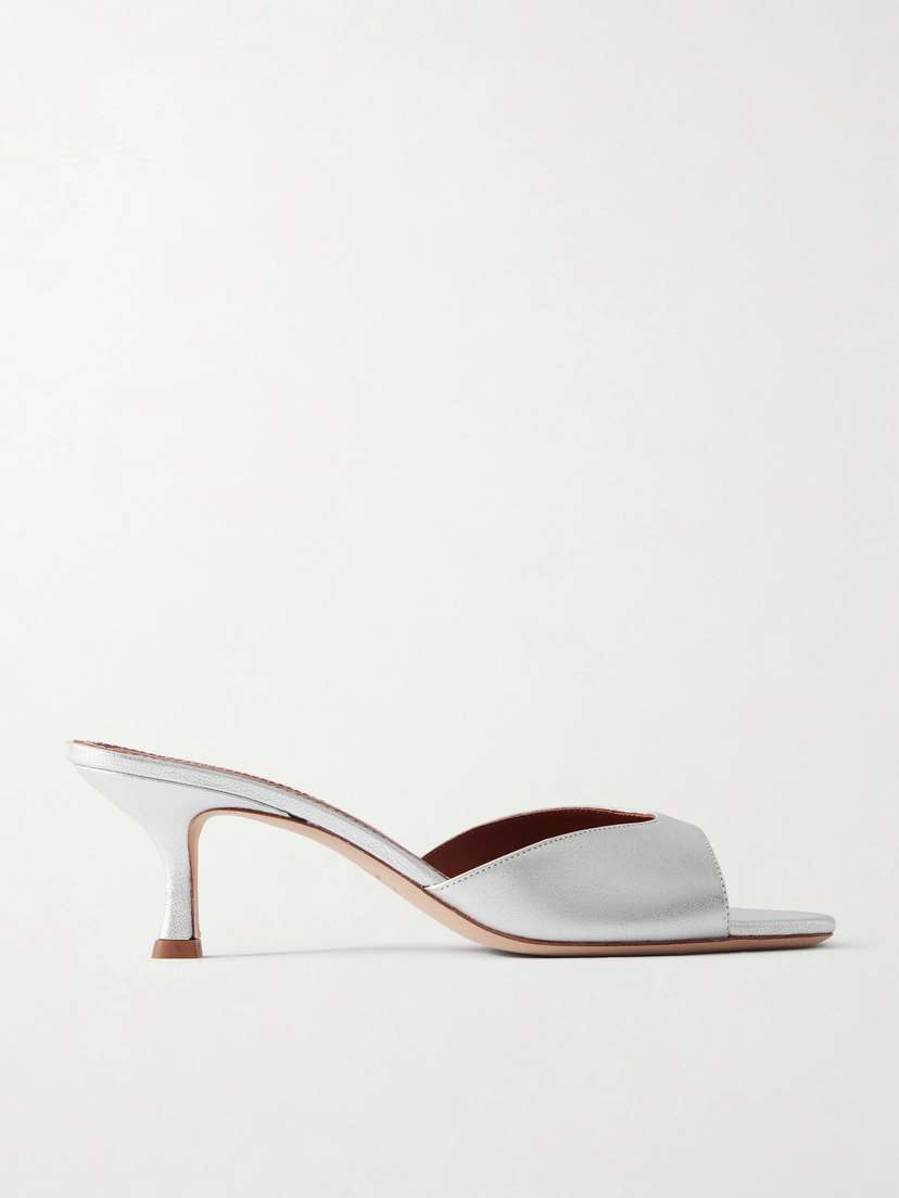 Staud Brigitte Metallic Leather Mules