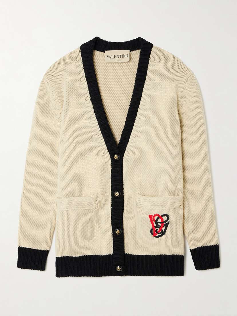 Valentino Garavani Embroidered Wool Cardigan
