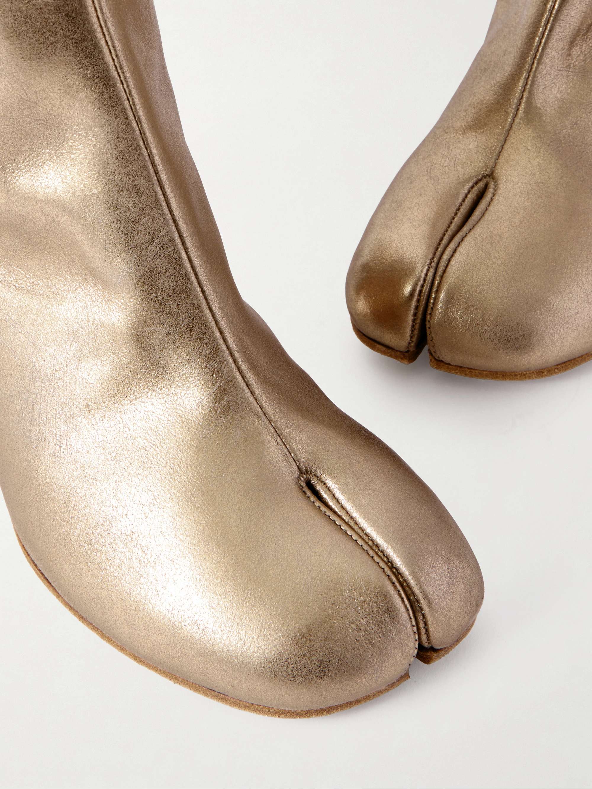 MAISON MARGIELA Tabi split-toe metallic leather ankle boots | NET