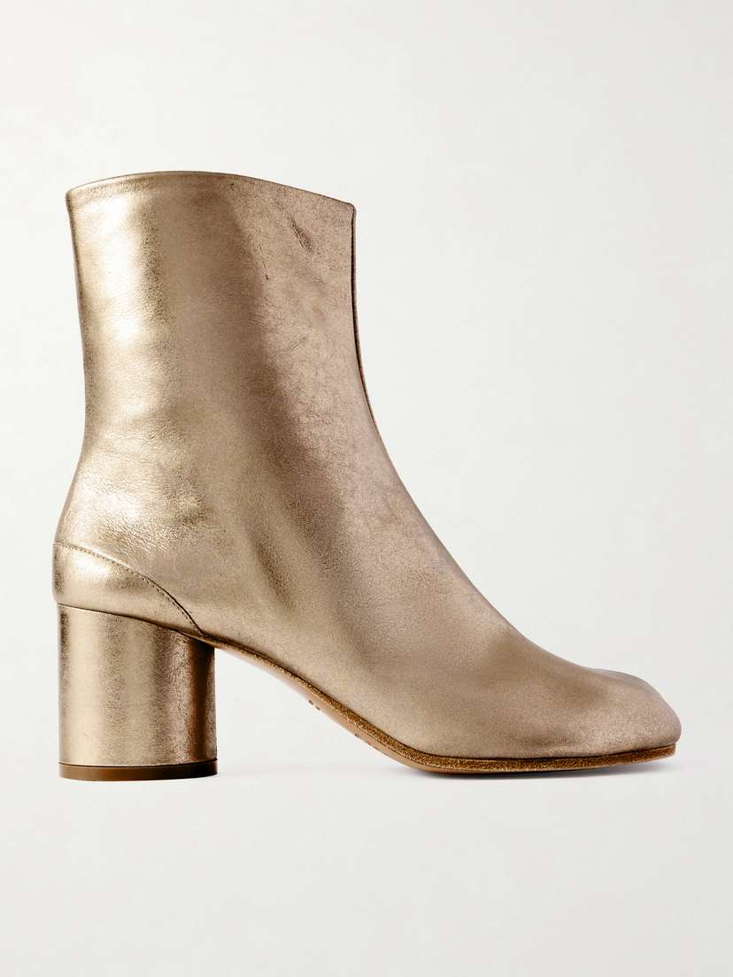 Maison Margiela Tabi Split-toe Metallic Leather Ankle Boots