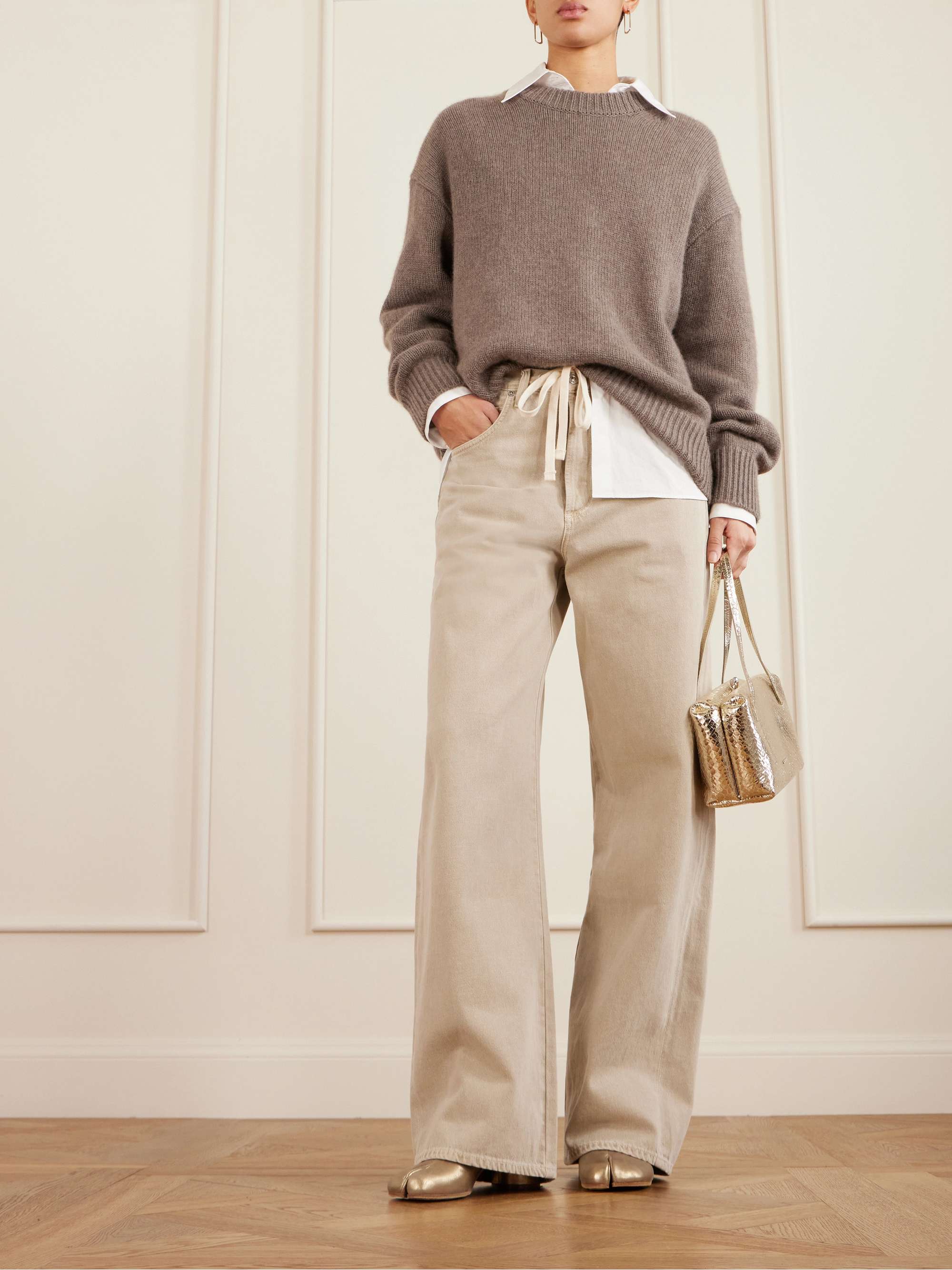 MAISON MARGIELA Tabi split-toe metallic leather ankle boots | NET