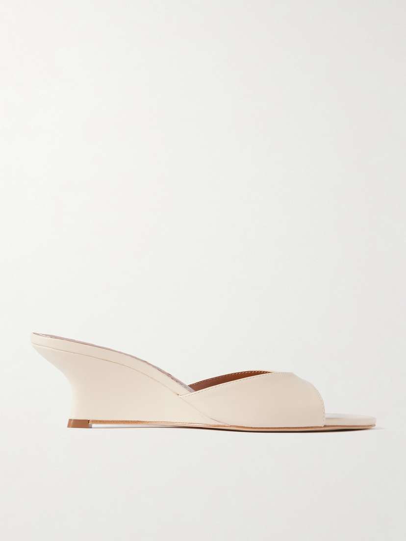 Staud Brigitte Leather Wedge Mules