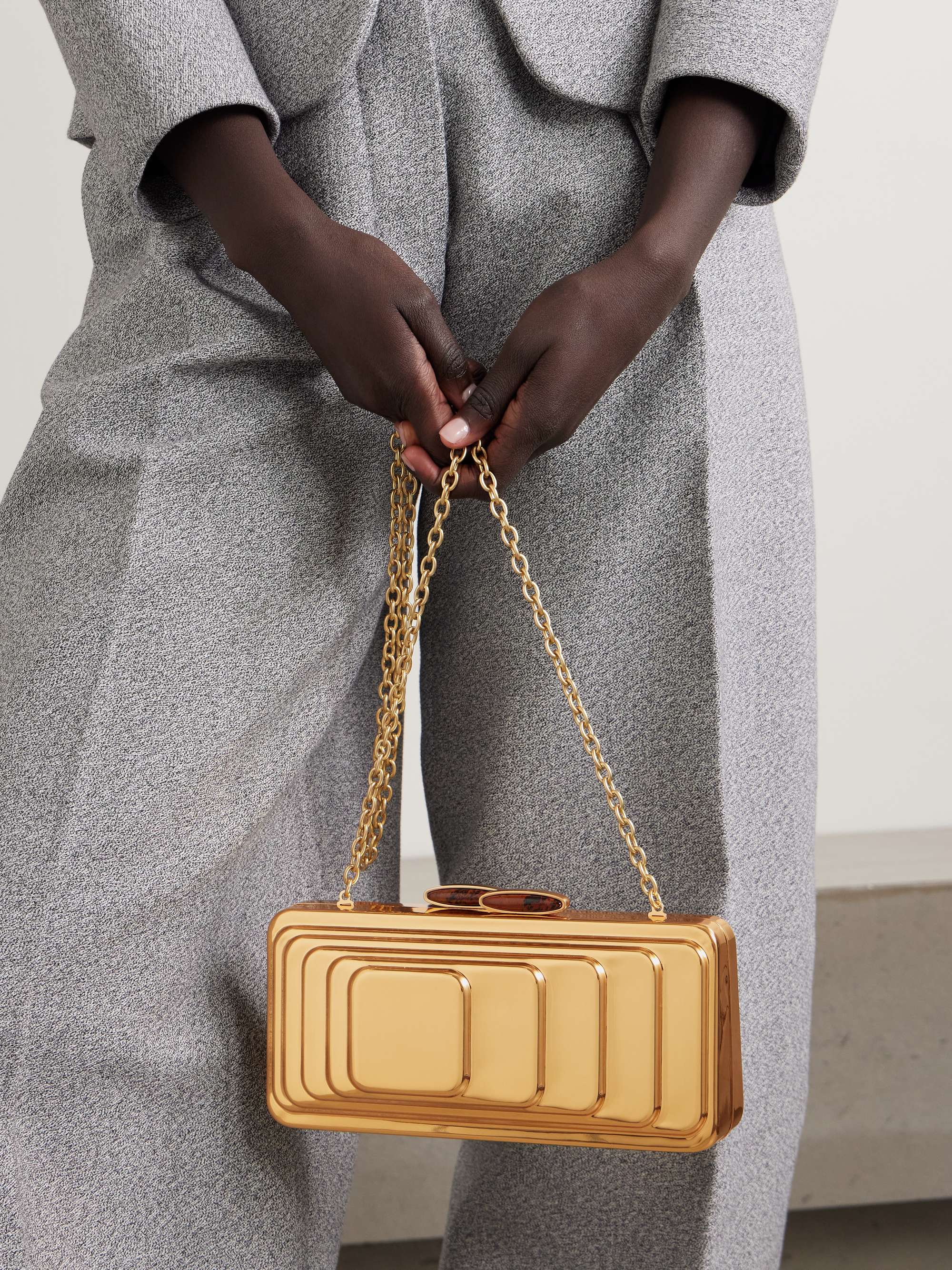 ZIMMERMANN Alight embellished gold-tone clutch | NET-A-PORTER