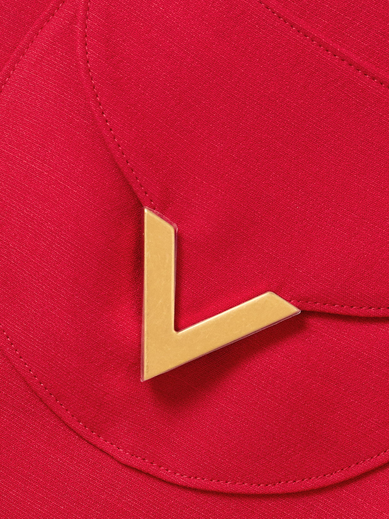 Valentino Womens Paris Pocket-front Short-sleeve Wool-blend Midi Dress In Red