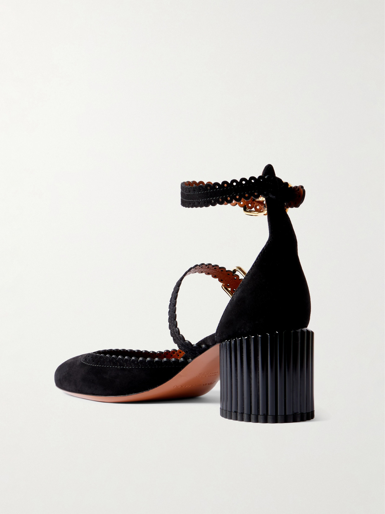 Zimmermann Eddie Scalloped Suede Mary Jane Pumps In Black