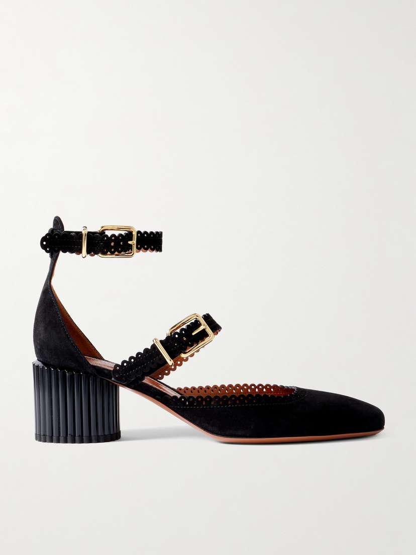 Zimmermann Eddie Scalloped Suede Mary Jane Pumps