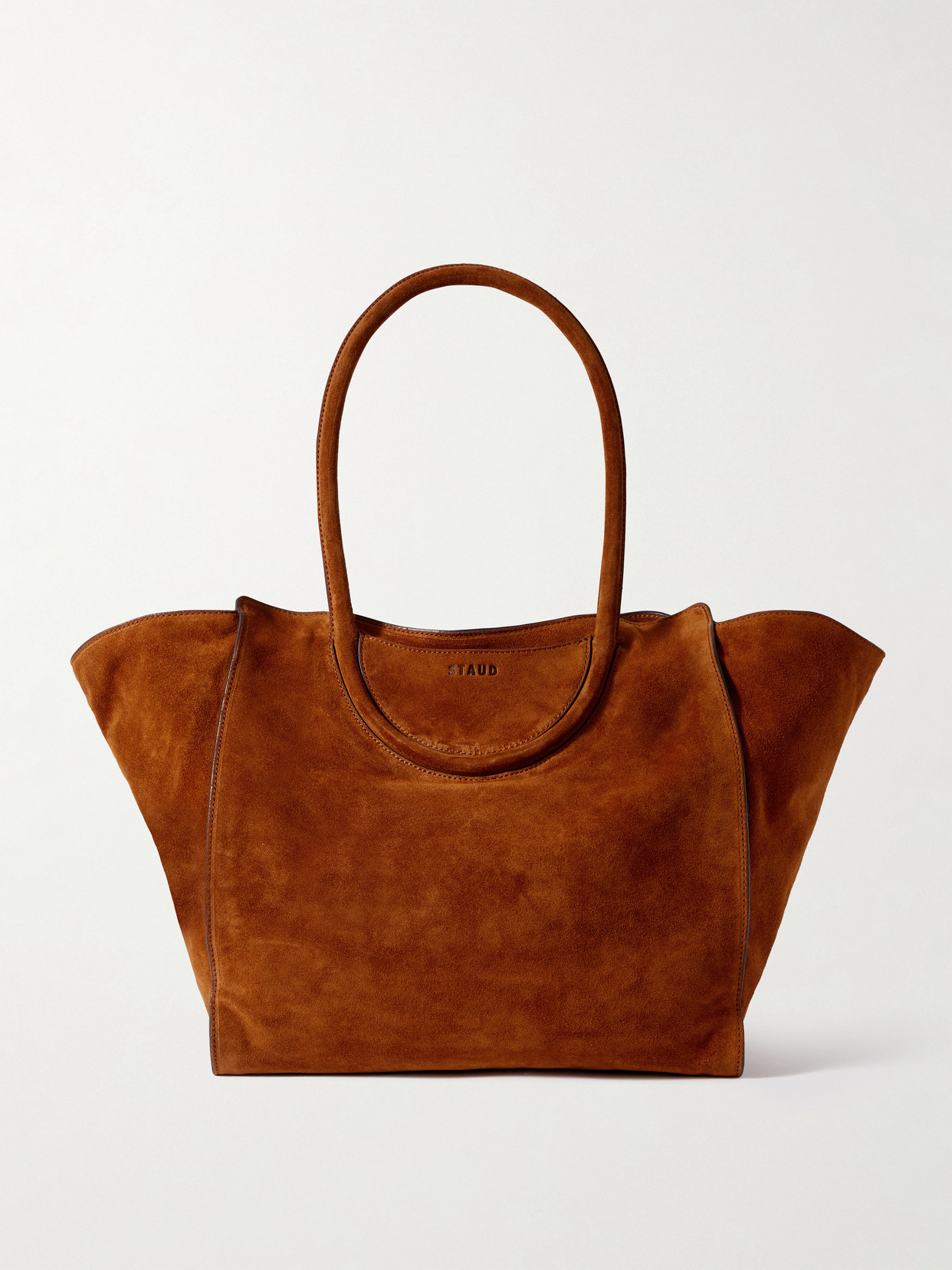Staud Maude Suede Tote In Brown