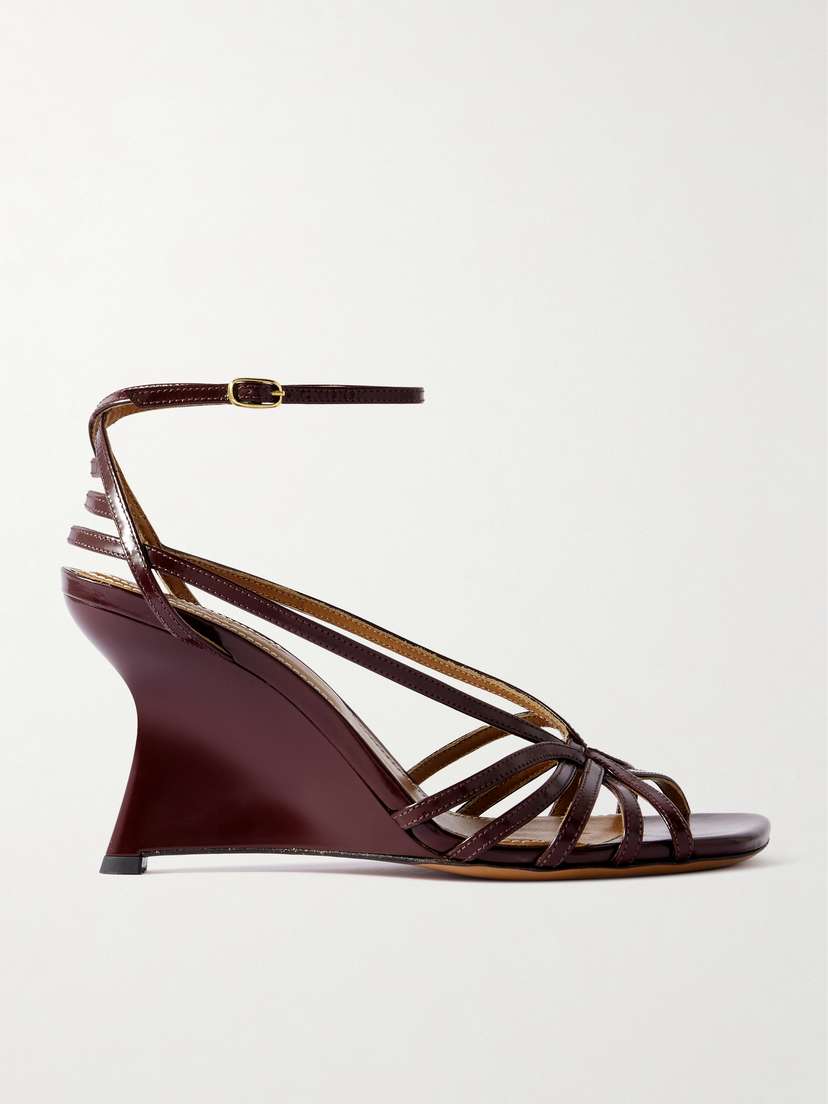 Zimmermann Aura Glossed-leather Wedge Sandals