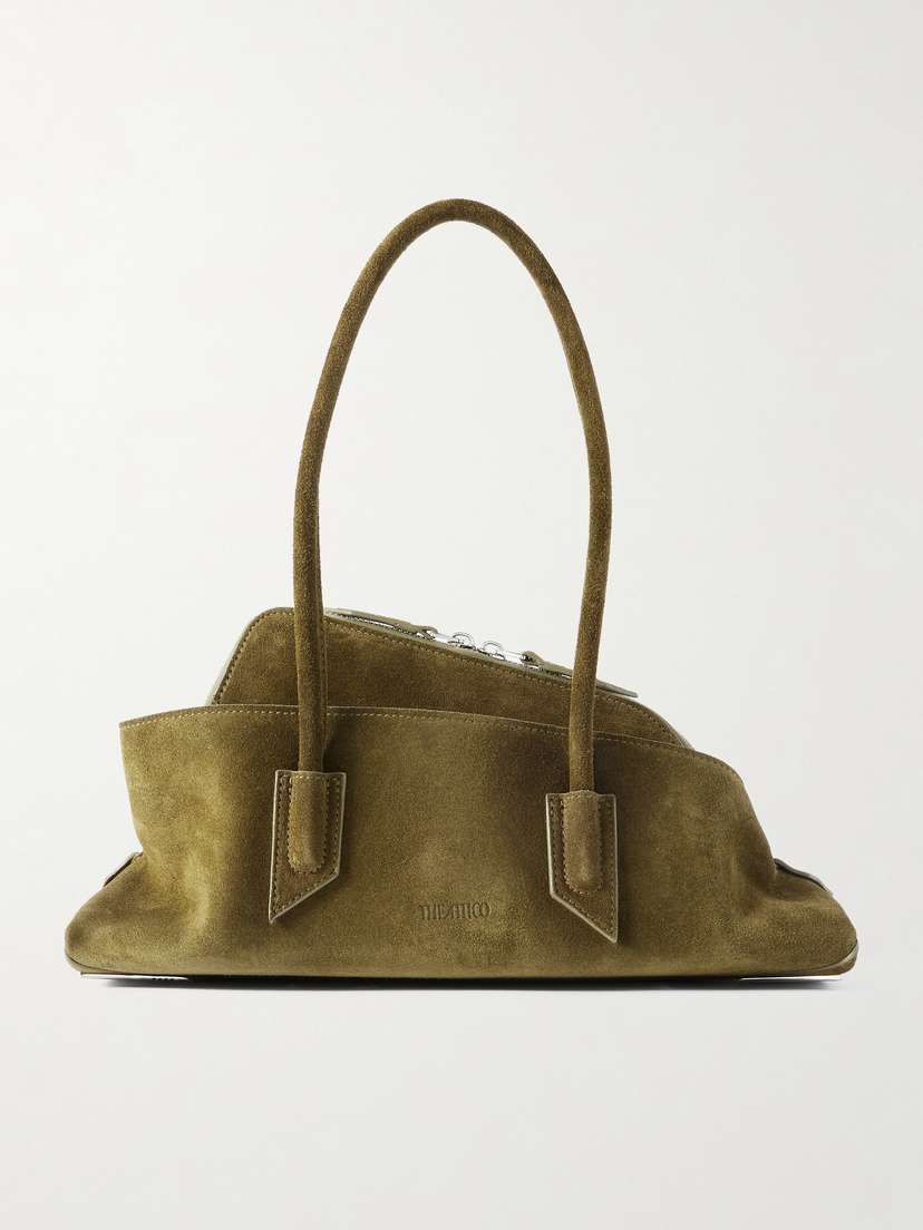 The Attico La Passeggiata Small Asymmetric Suede Tote