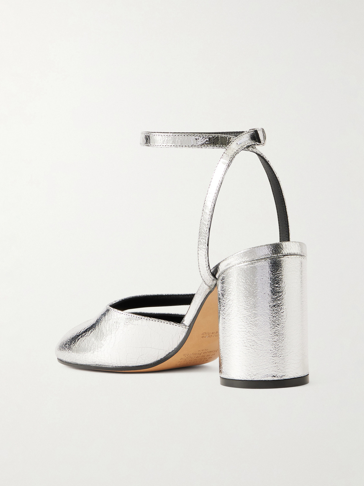 Maison Margiela Tabi Broken Mirror Leather Split-toe Pumps In Metallic